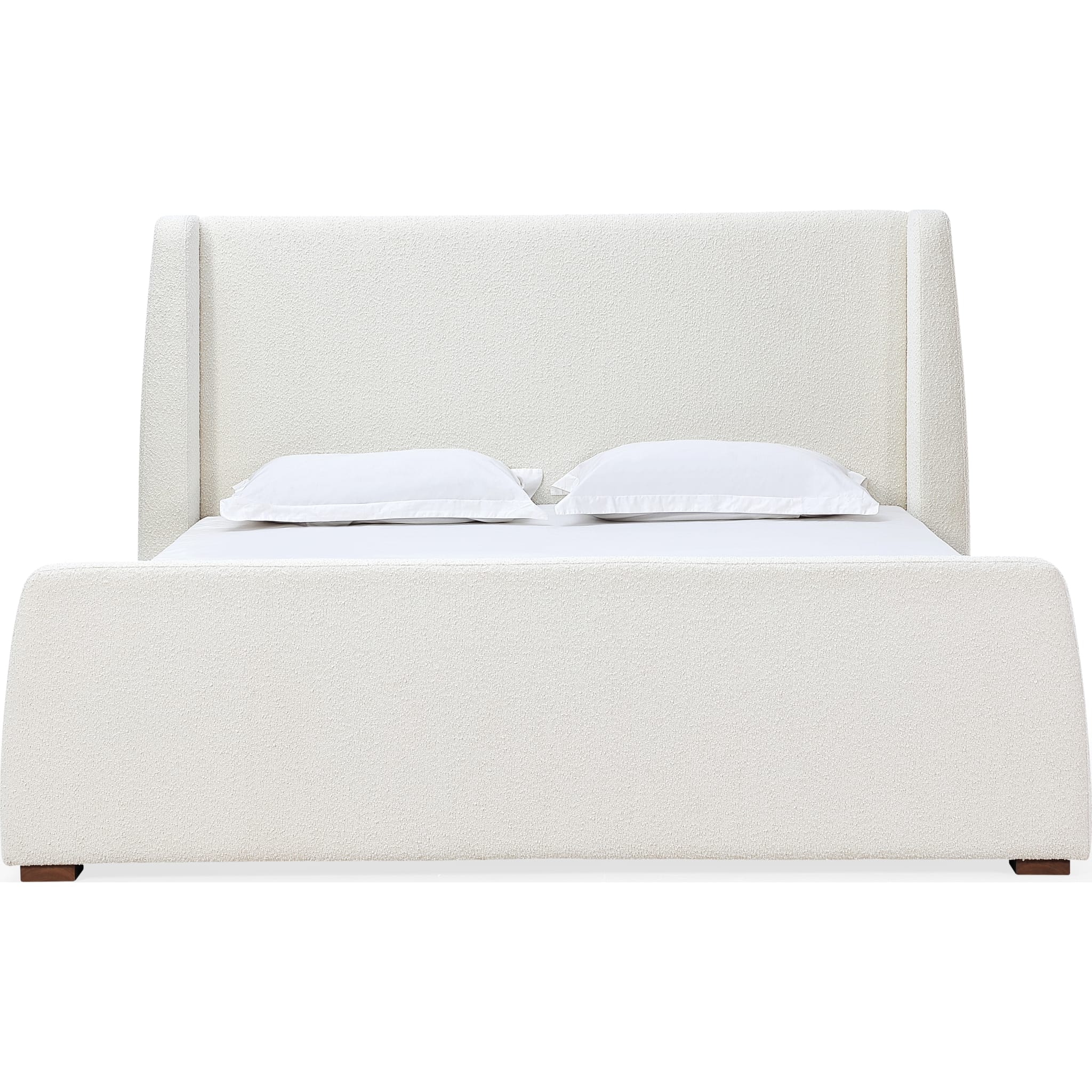 Presley Upholstered Wingback Platform Bed in Cottage Cheese Boucle (2026) - Image 4