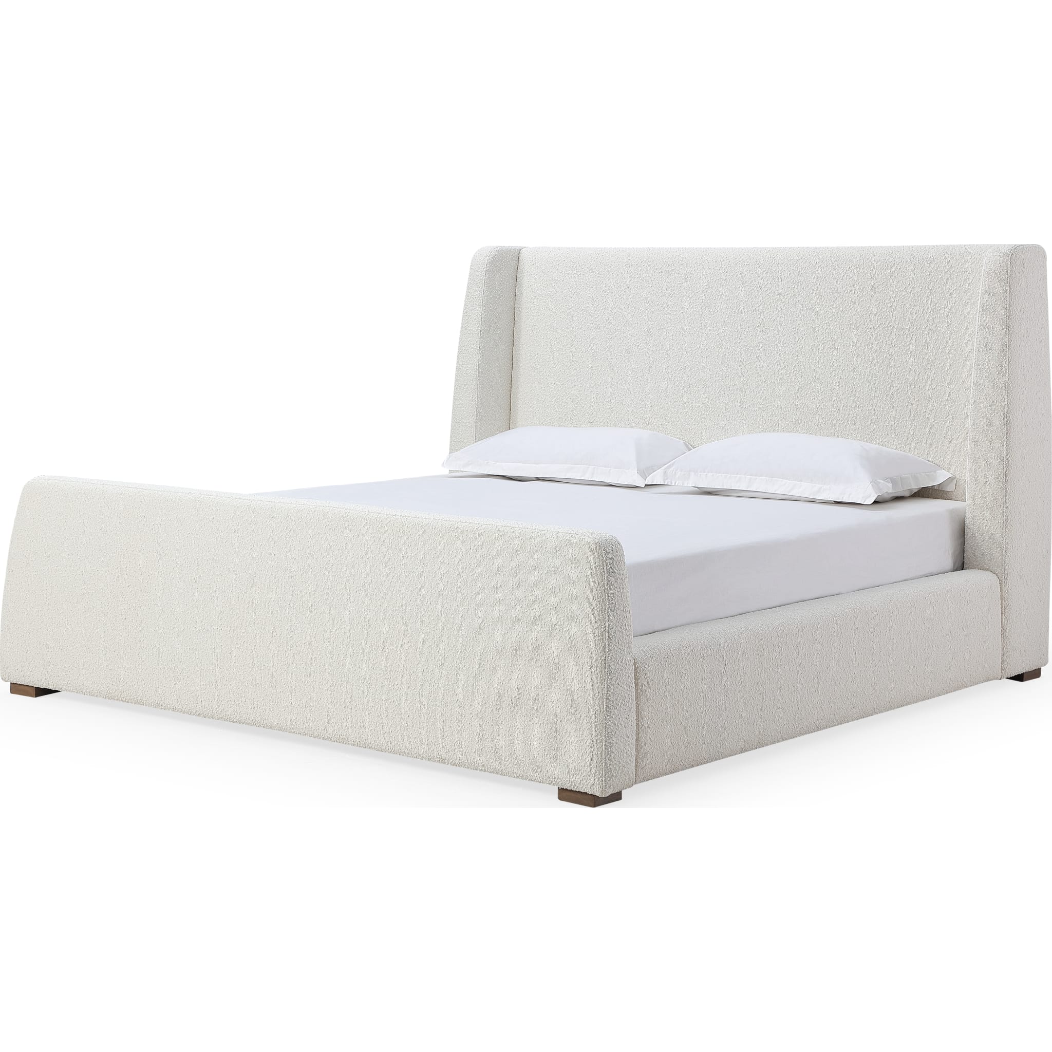 Presley Upholstered Wingback Platform Bed in Cottage Cheese Boucle (2026) - Image 5