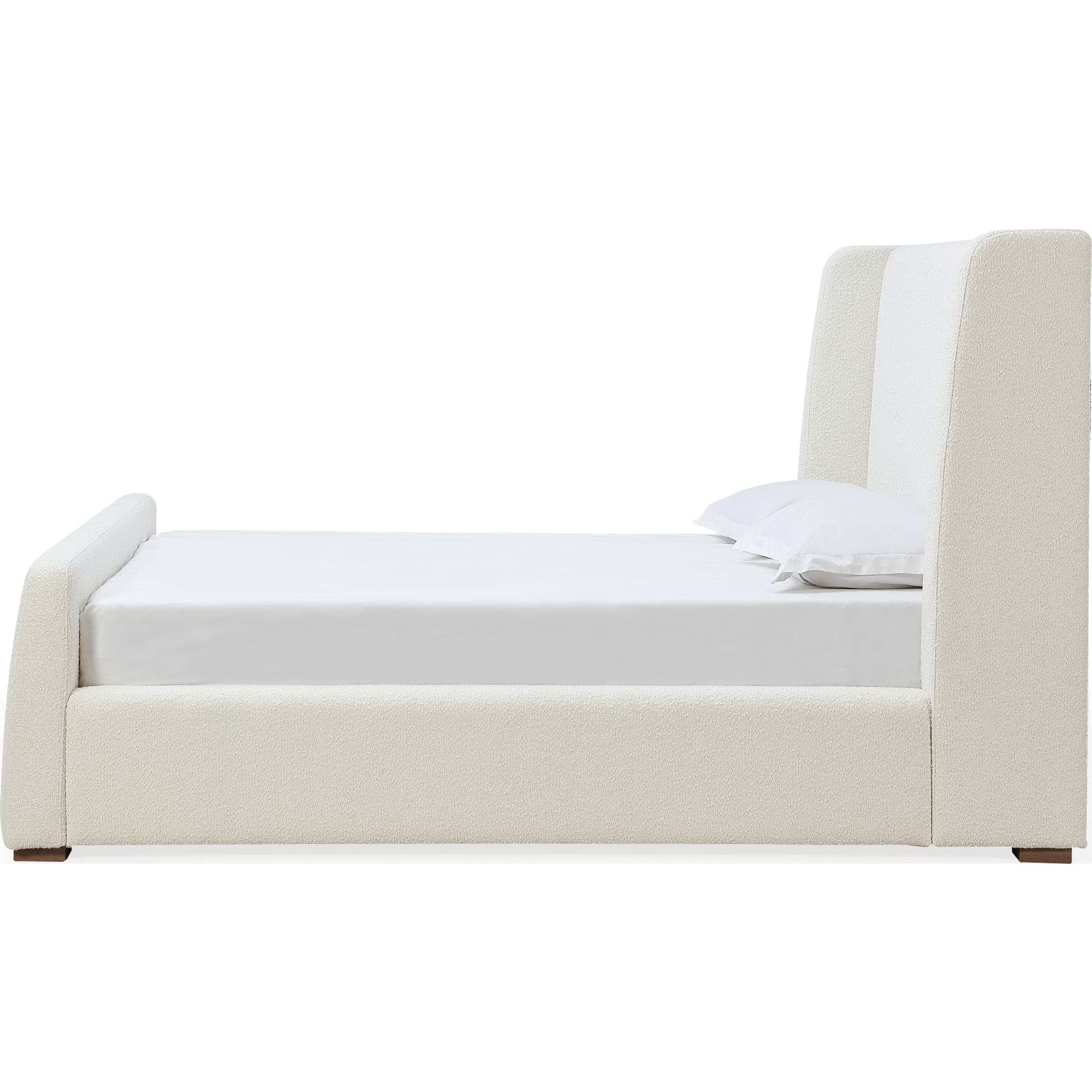 Presley Upholstered Wingback Platform Bed in Cottage Cheese Boucle (2026) - Image 6