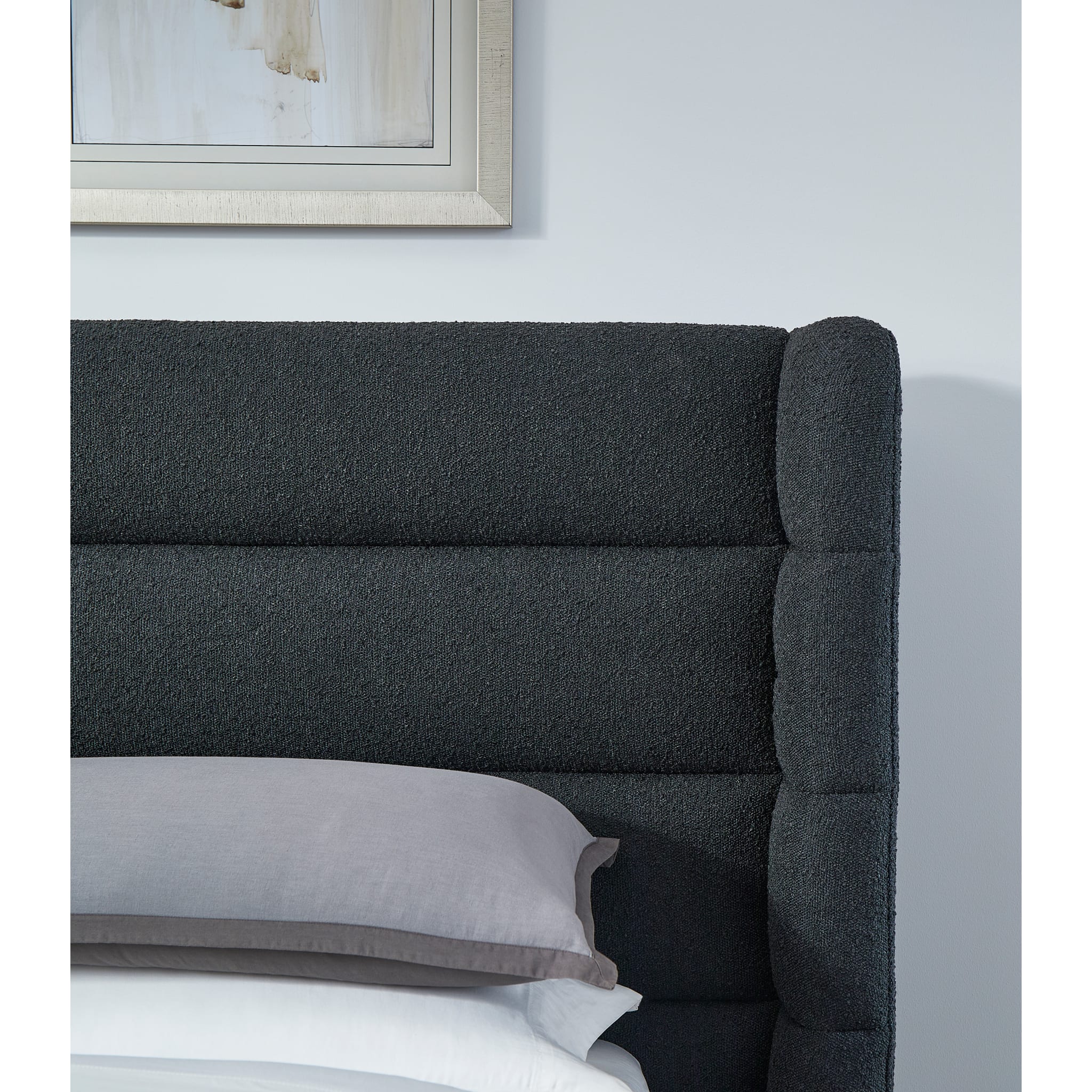 Frank Upholstered Wingback Platform Bed in Ember Boucle - Image 3