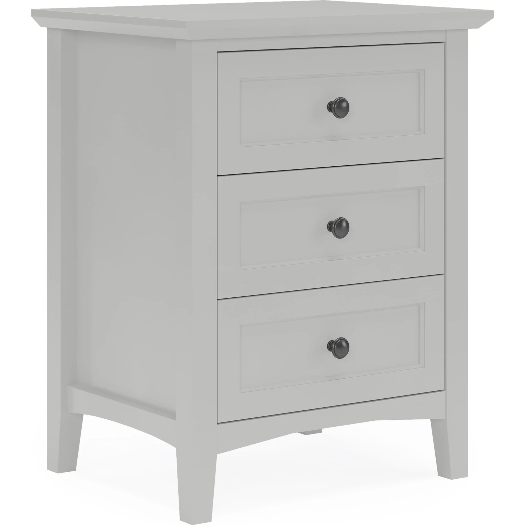 Grace Three Drawer Nightstand in Elephant Grey - Image 3