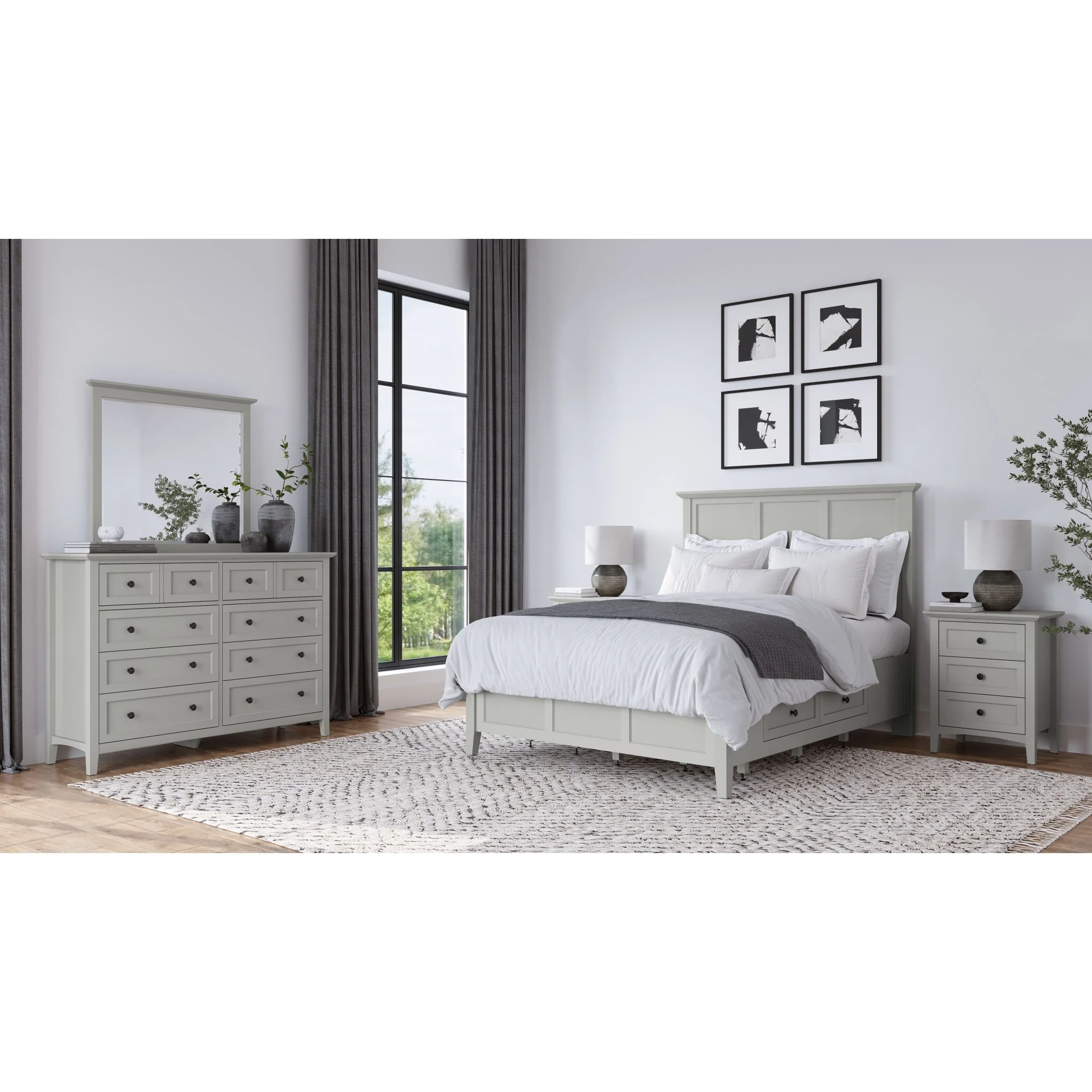 Grace Three Drawer Nightstand in Elephant Grey - Image 8