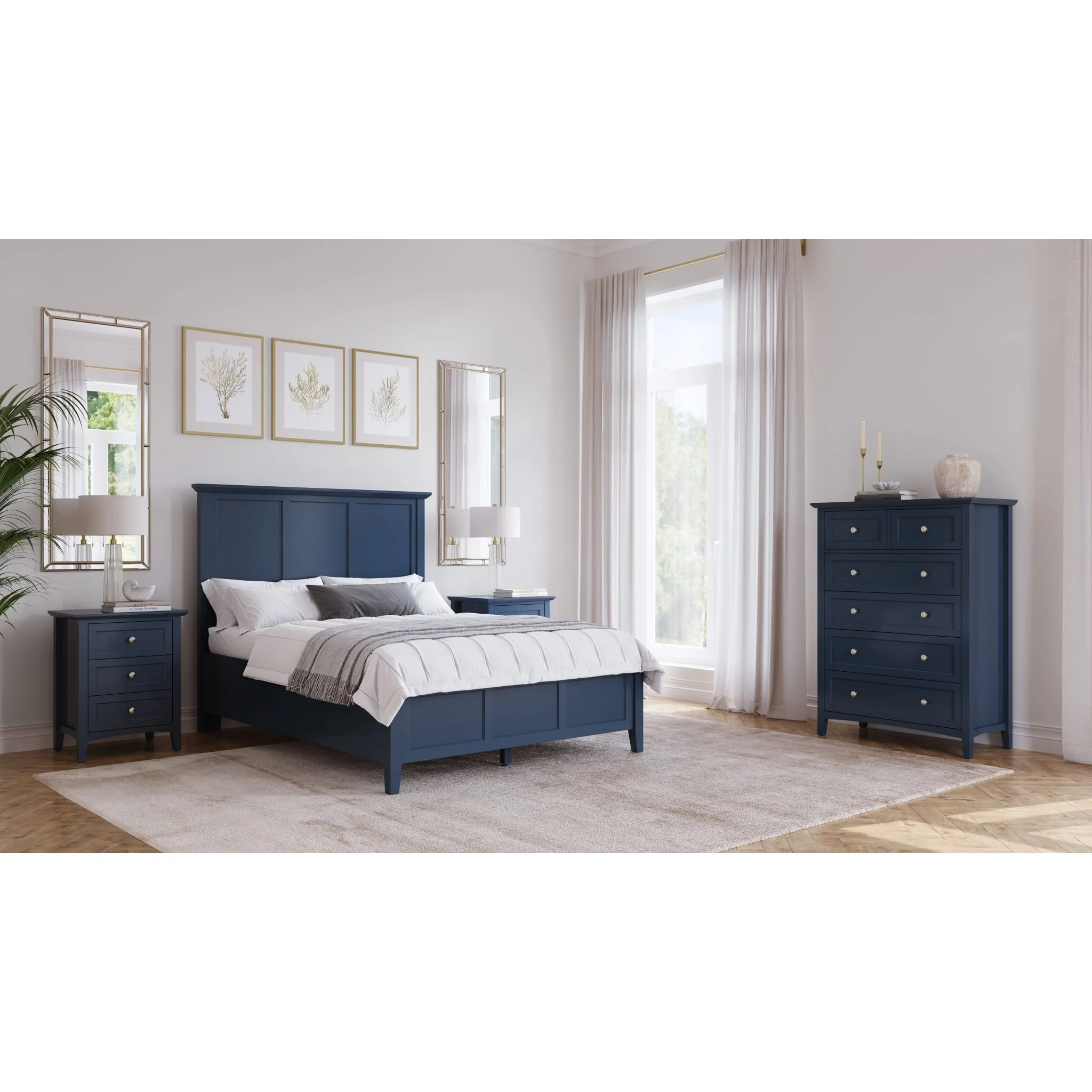 Grace Three Drawer Nightstand in Blueberry - Image 6