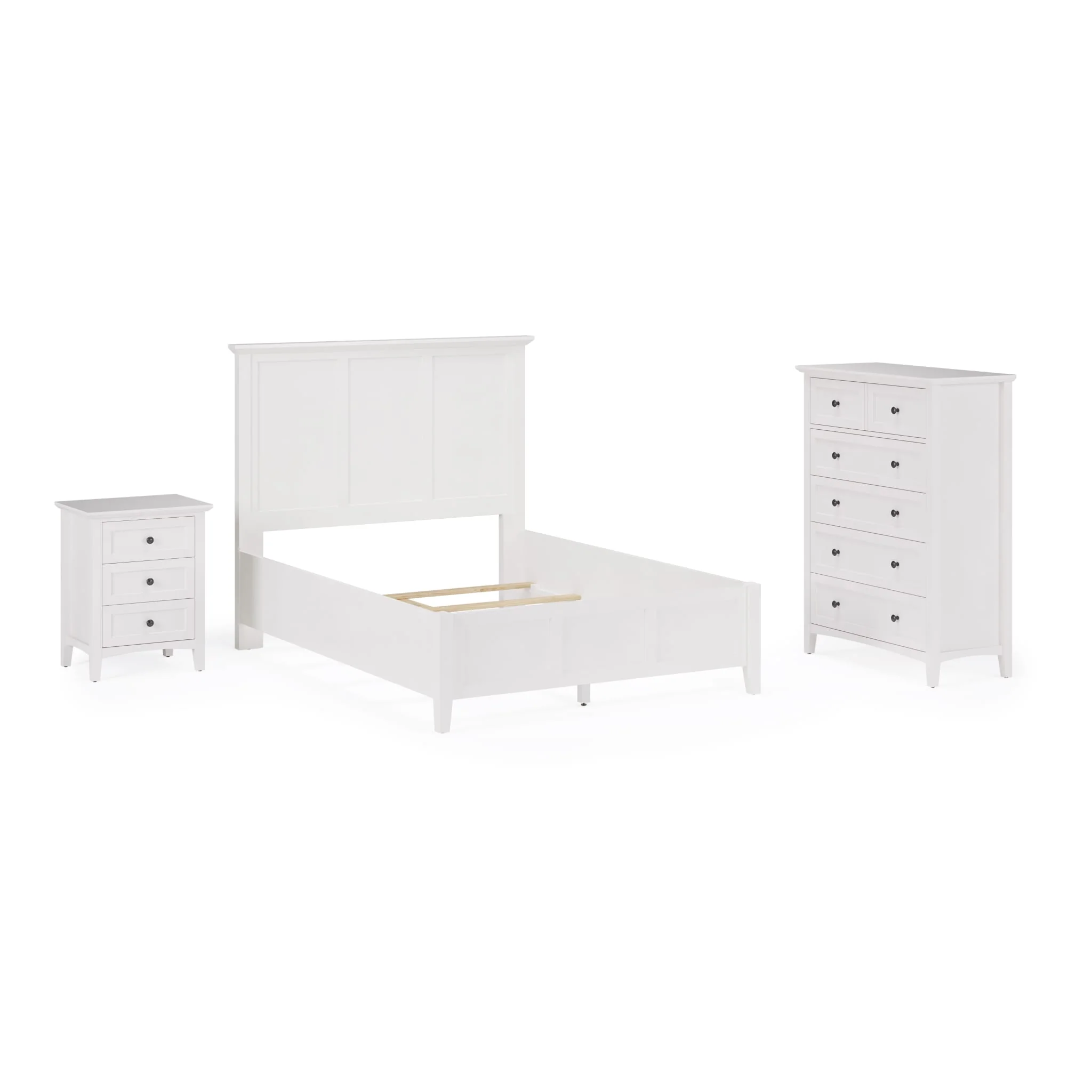Grace Three Drawer Nightstand in Snowfall White - Image 10