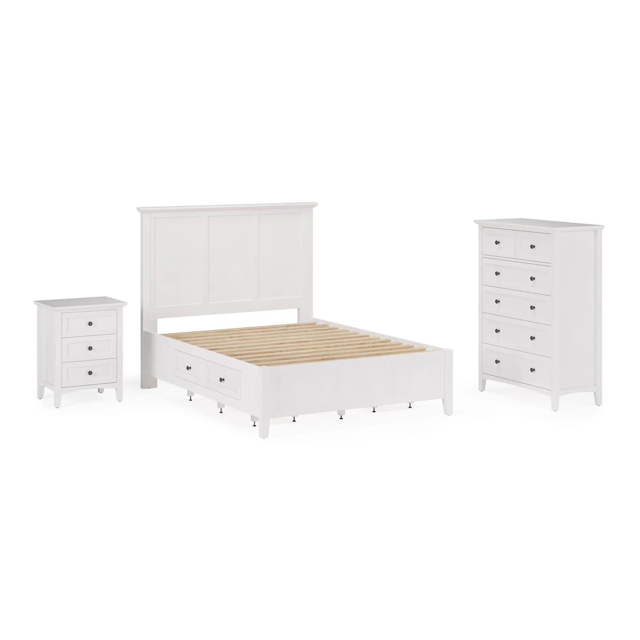 Grace Three Drawer Nightstand in Snowfall White - Image 11
