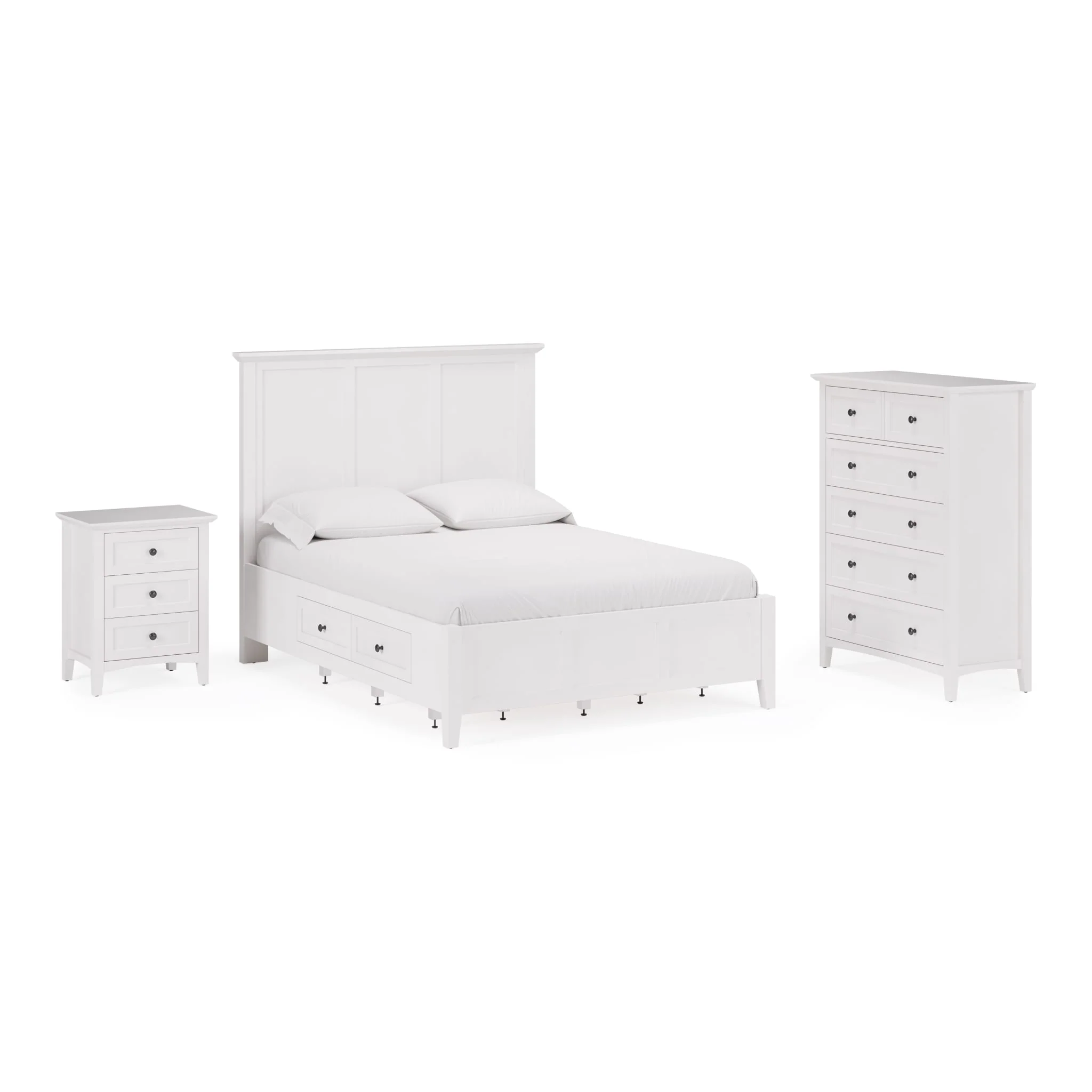 Grace Three Drawer Nightstand in Snowfall White - Image 14