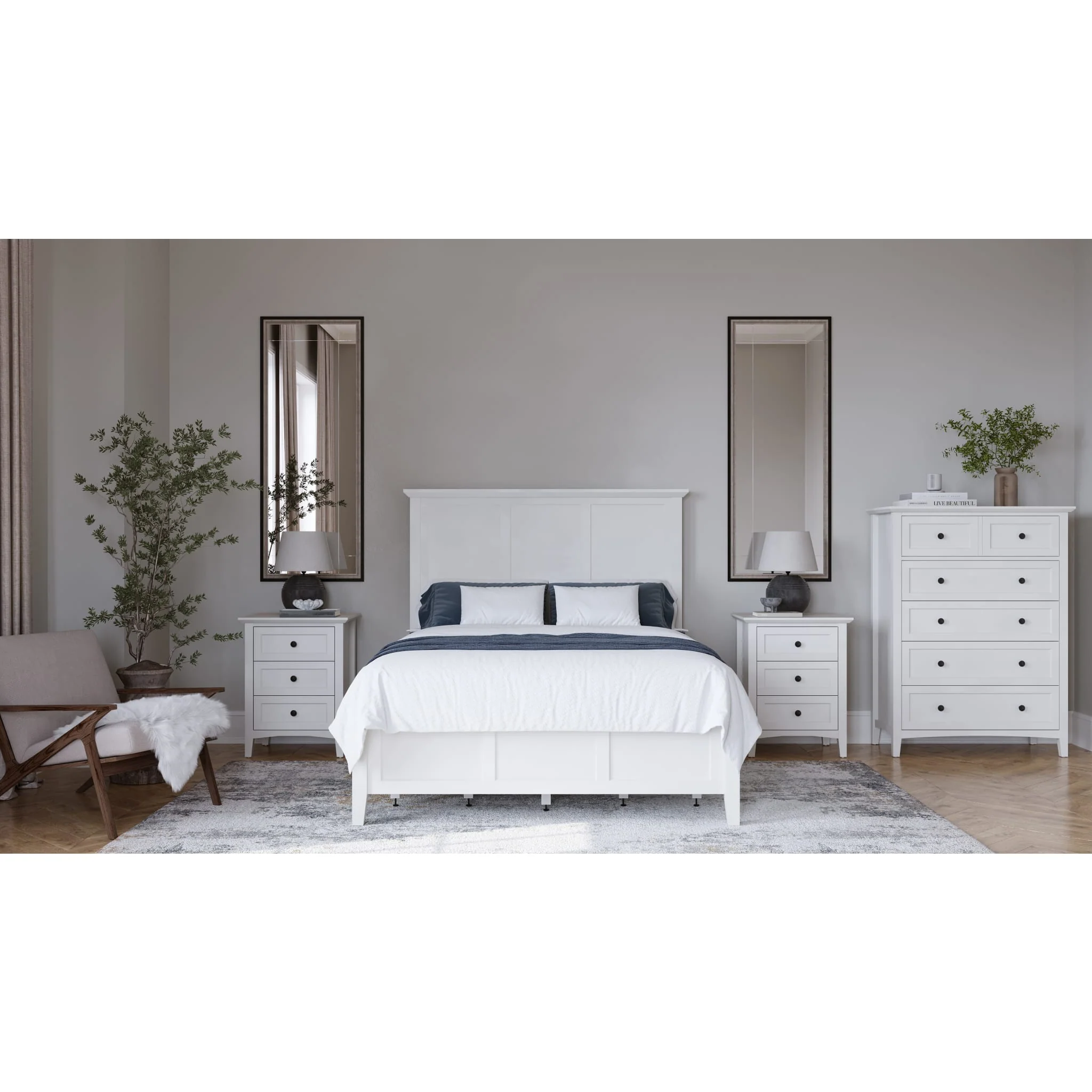 Grace Three Drawer Nightstand in Snowfall White - Image 15