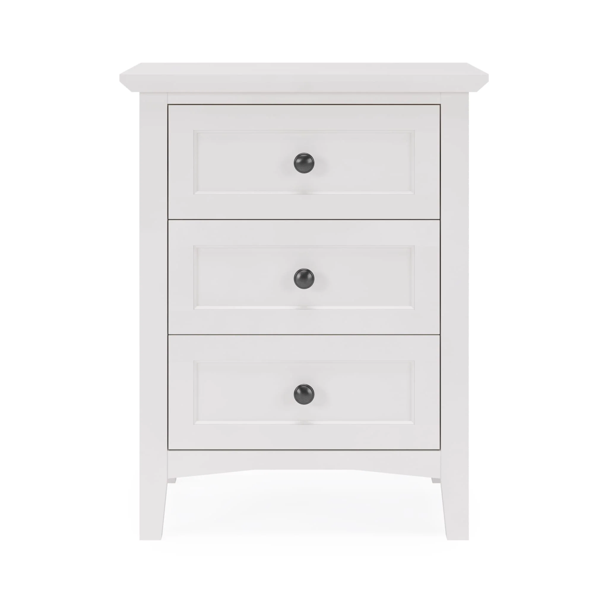 Grace Three Drawer Nightstand in Snowfall White - Image 3