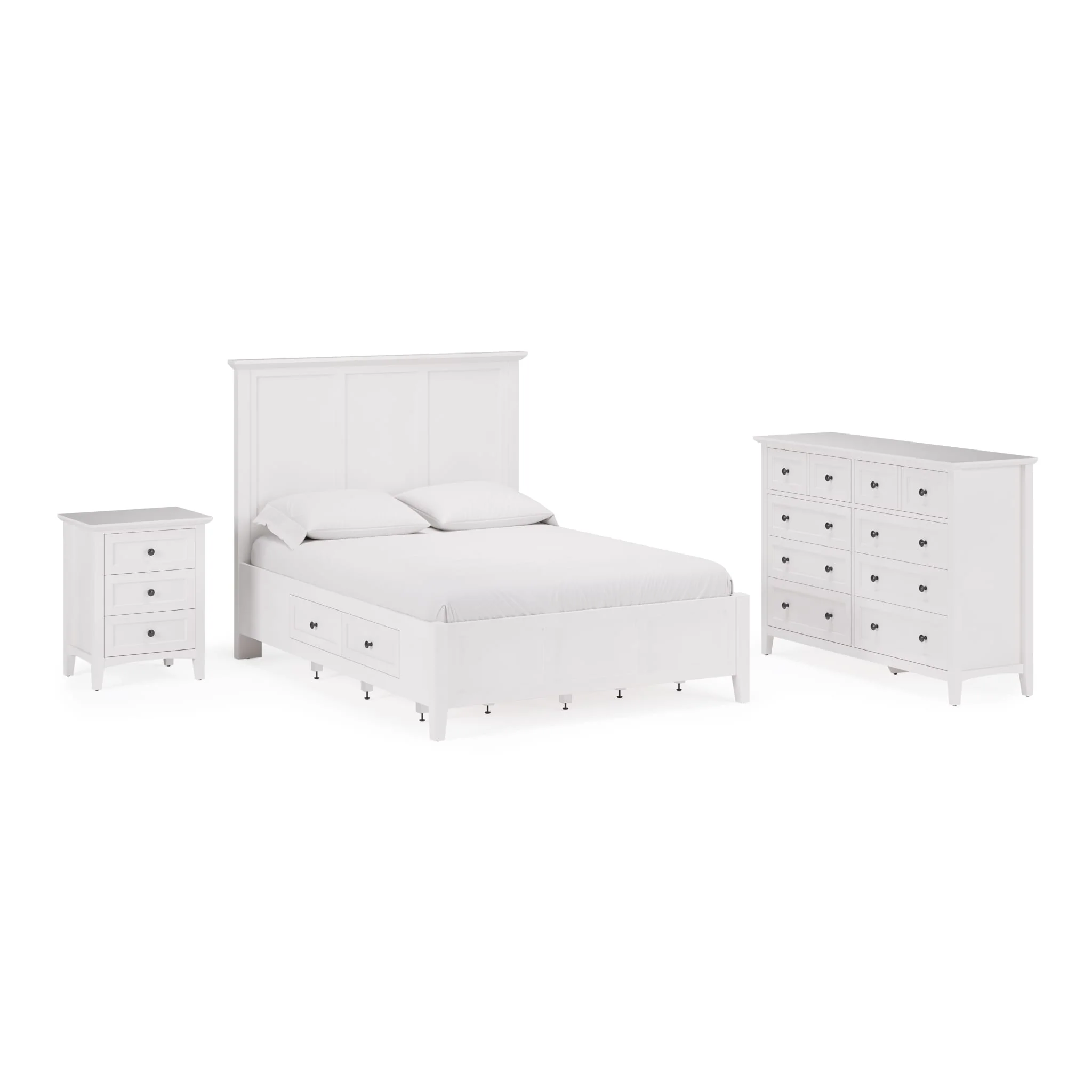 Grace Three Drawer Nightstand in Snowfall White - Image 9