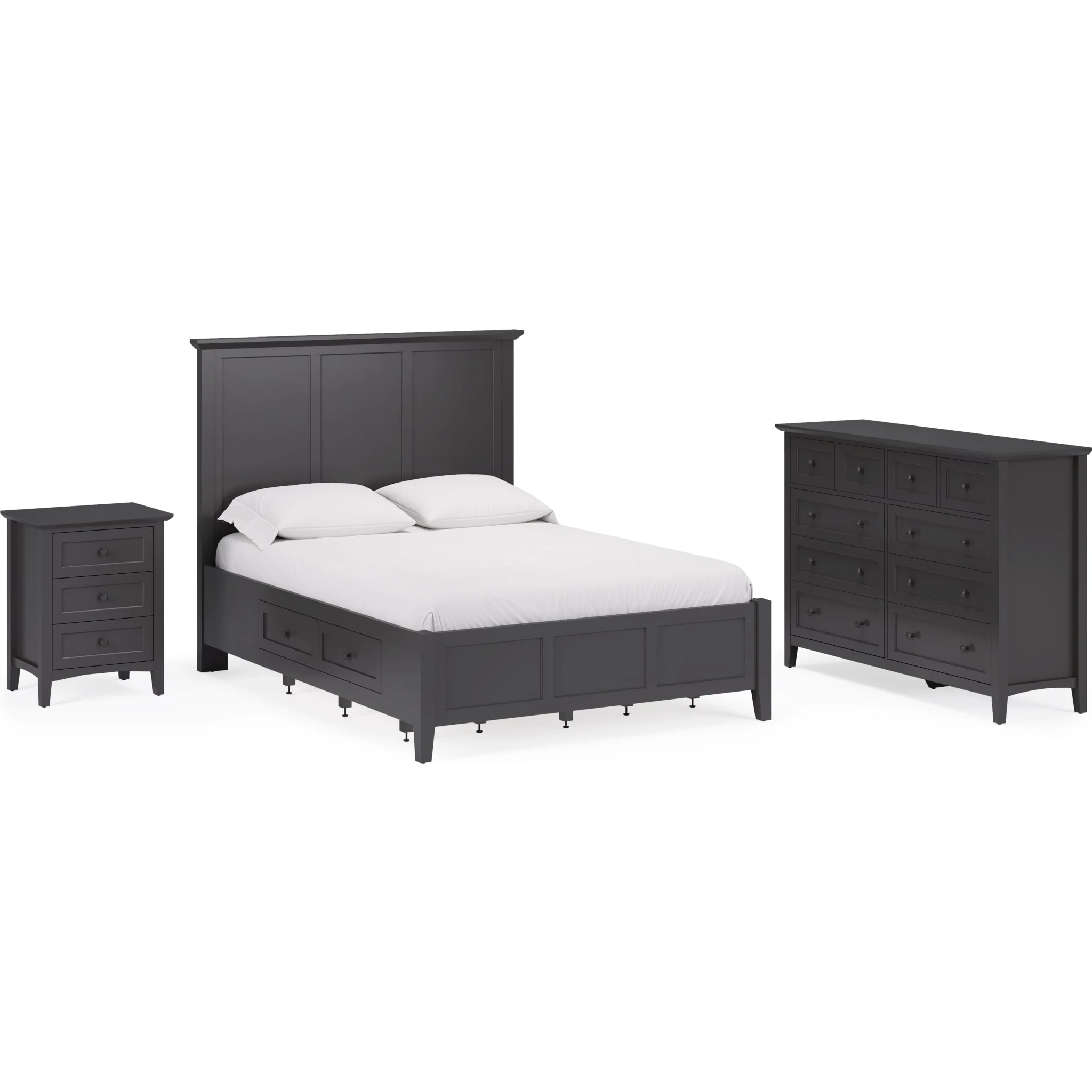 Grace Three Drawer Nightstand in Raven Black - Image 10