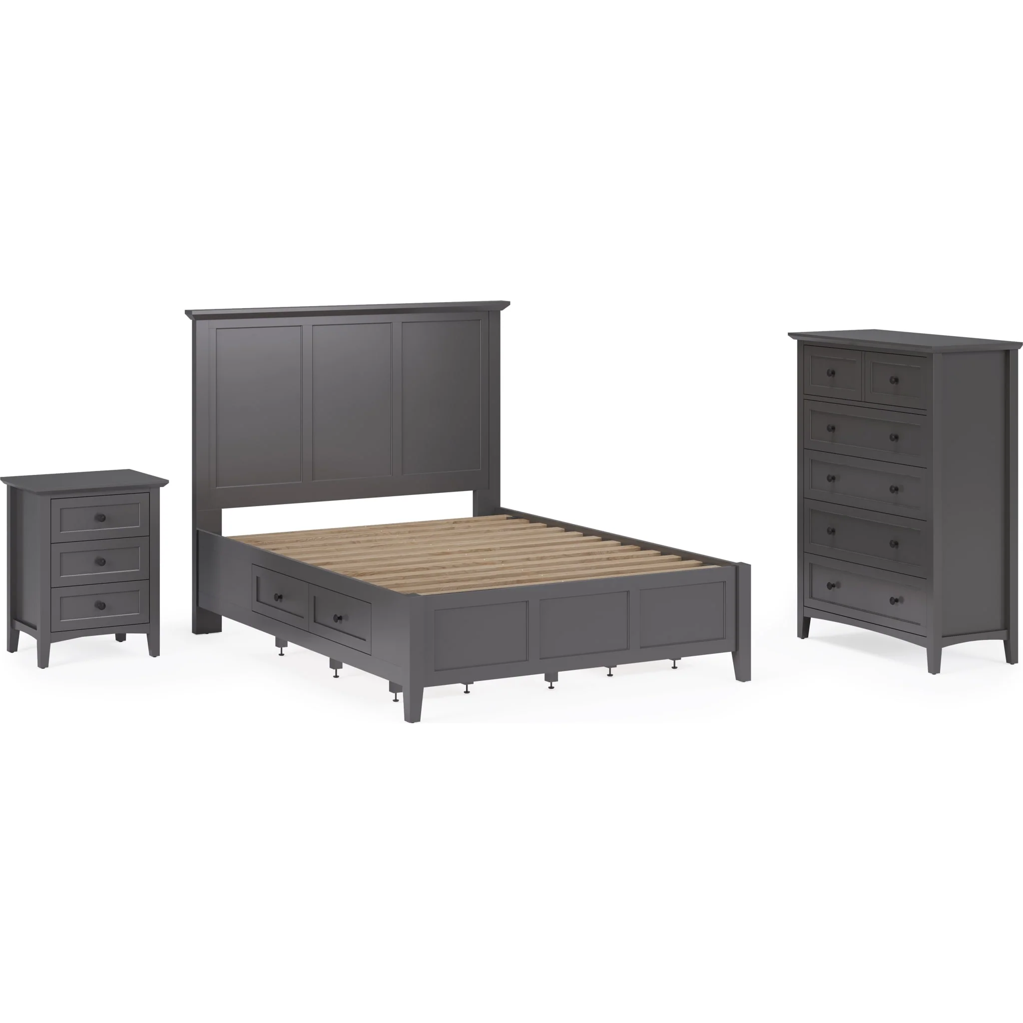 Grace Three Drawer Nightstand in Raven Black - Image 14