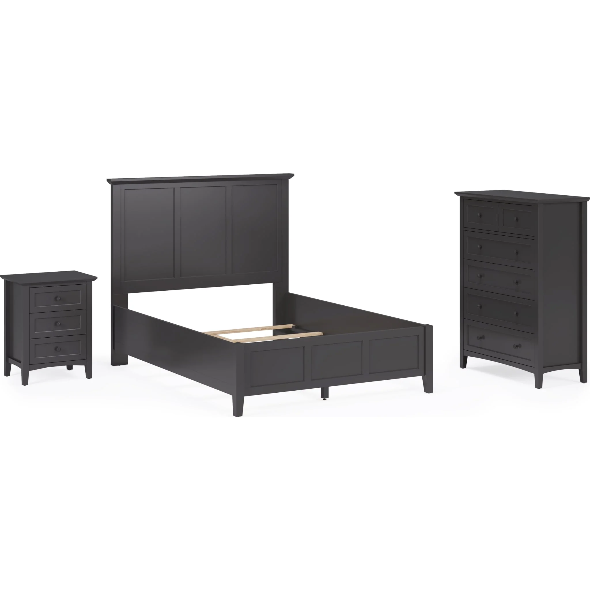 Grace Three Drawer Nightstand in Raven Black - Image 16