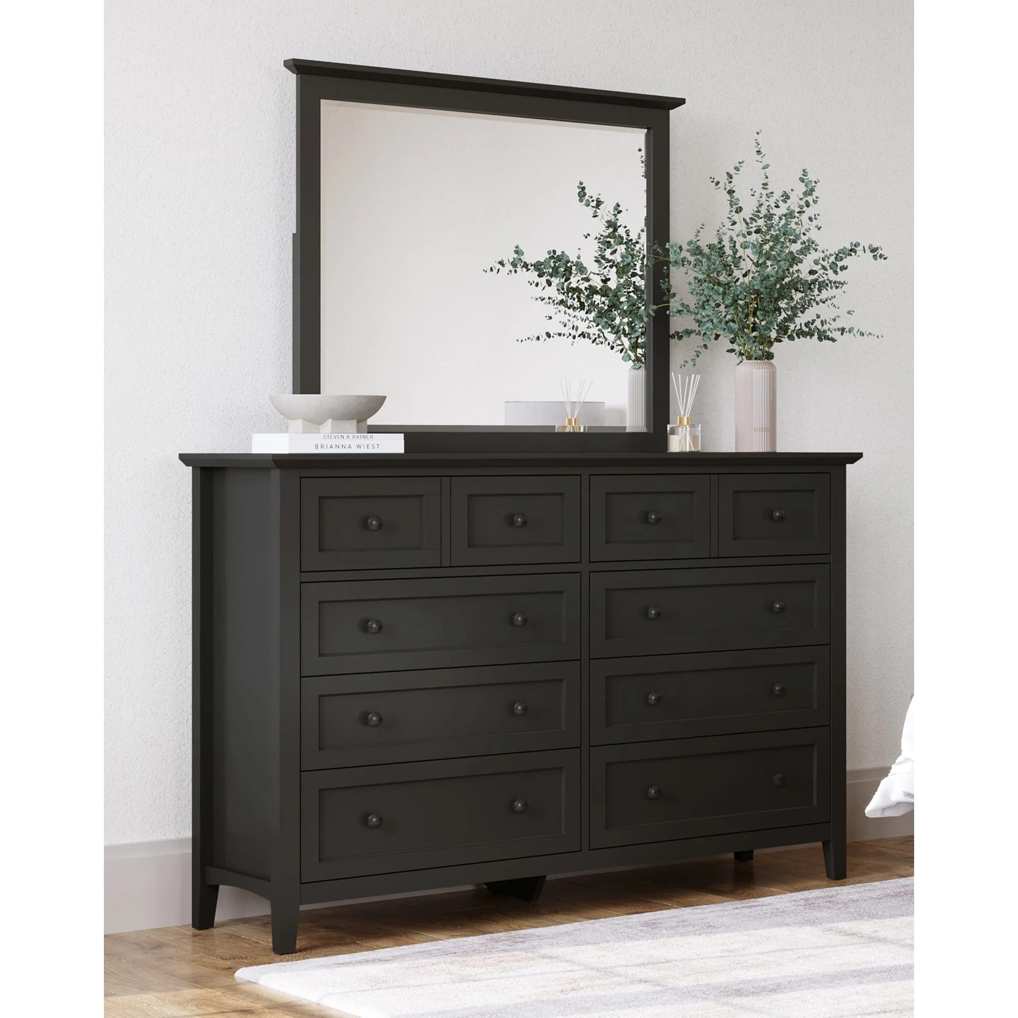 Grace Wall or Dresser Mirror in Raven Black - Image 6