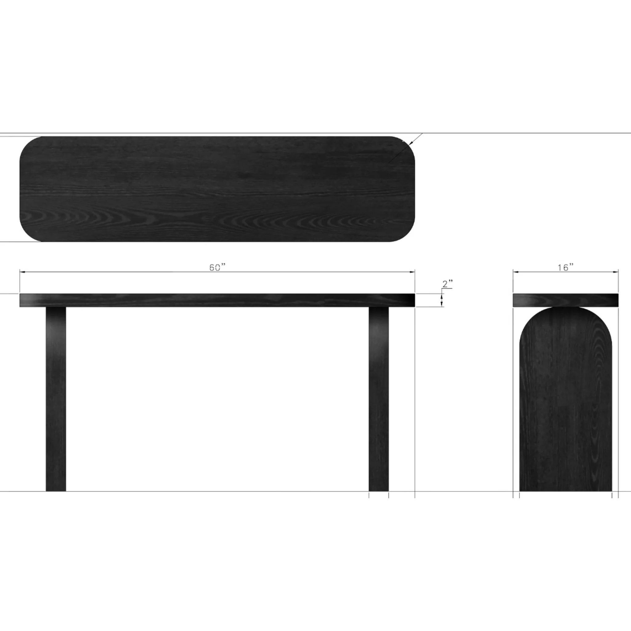 Elora Console Table - Jet