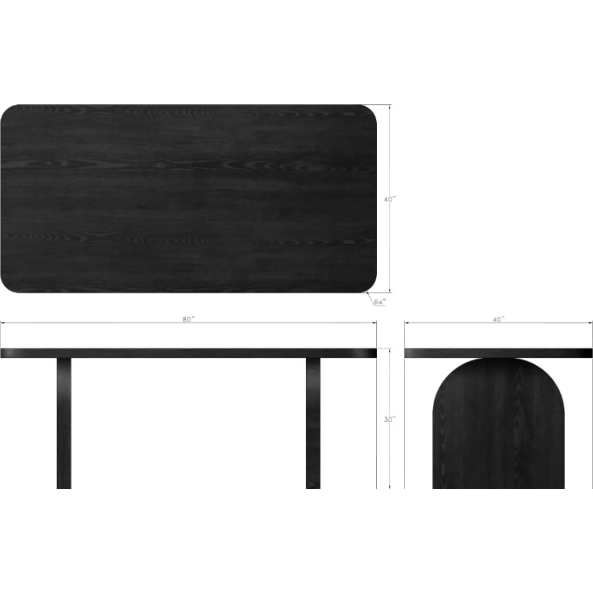 Elora Rectangular Dining Table - Jet