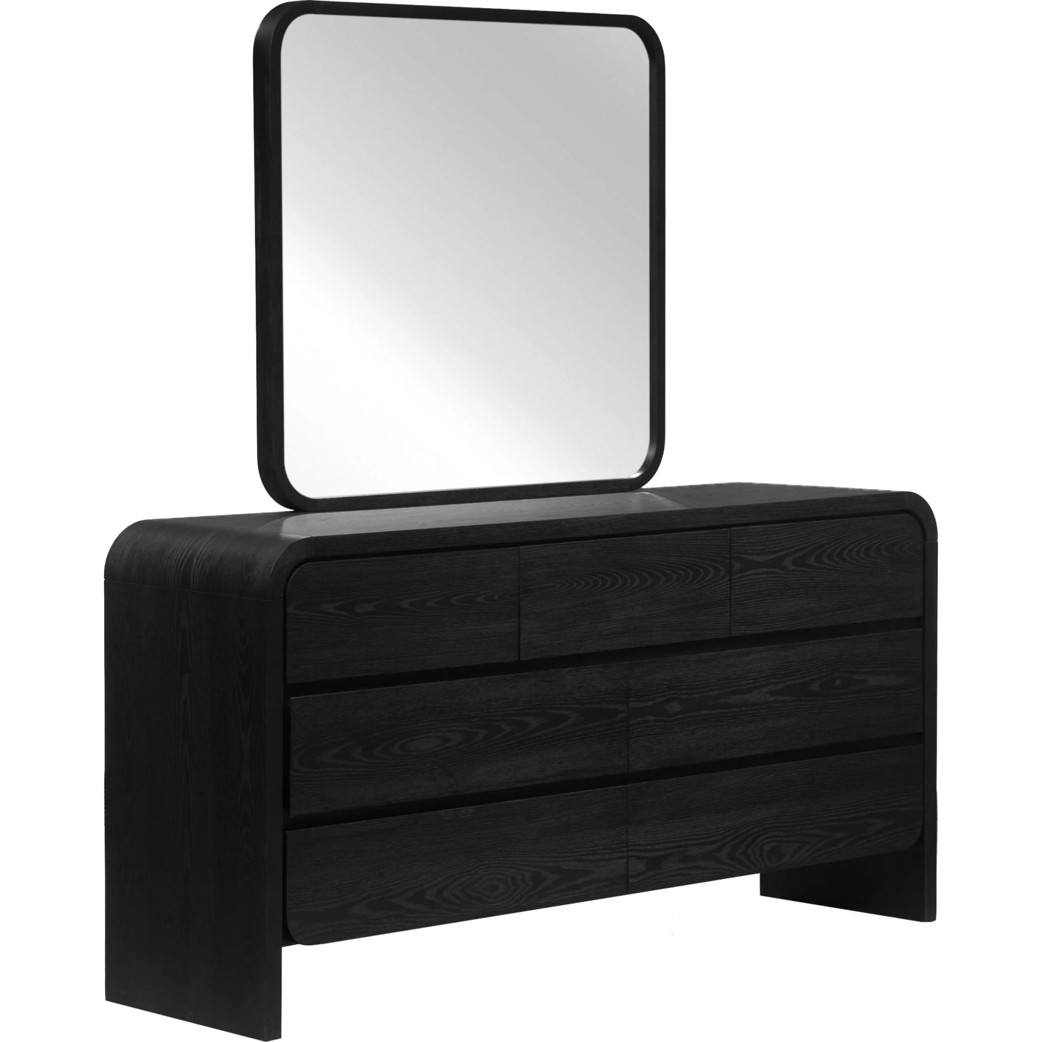 Elora Beveled Glass Mirror in Jet Black Ash - Image 4
