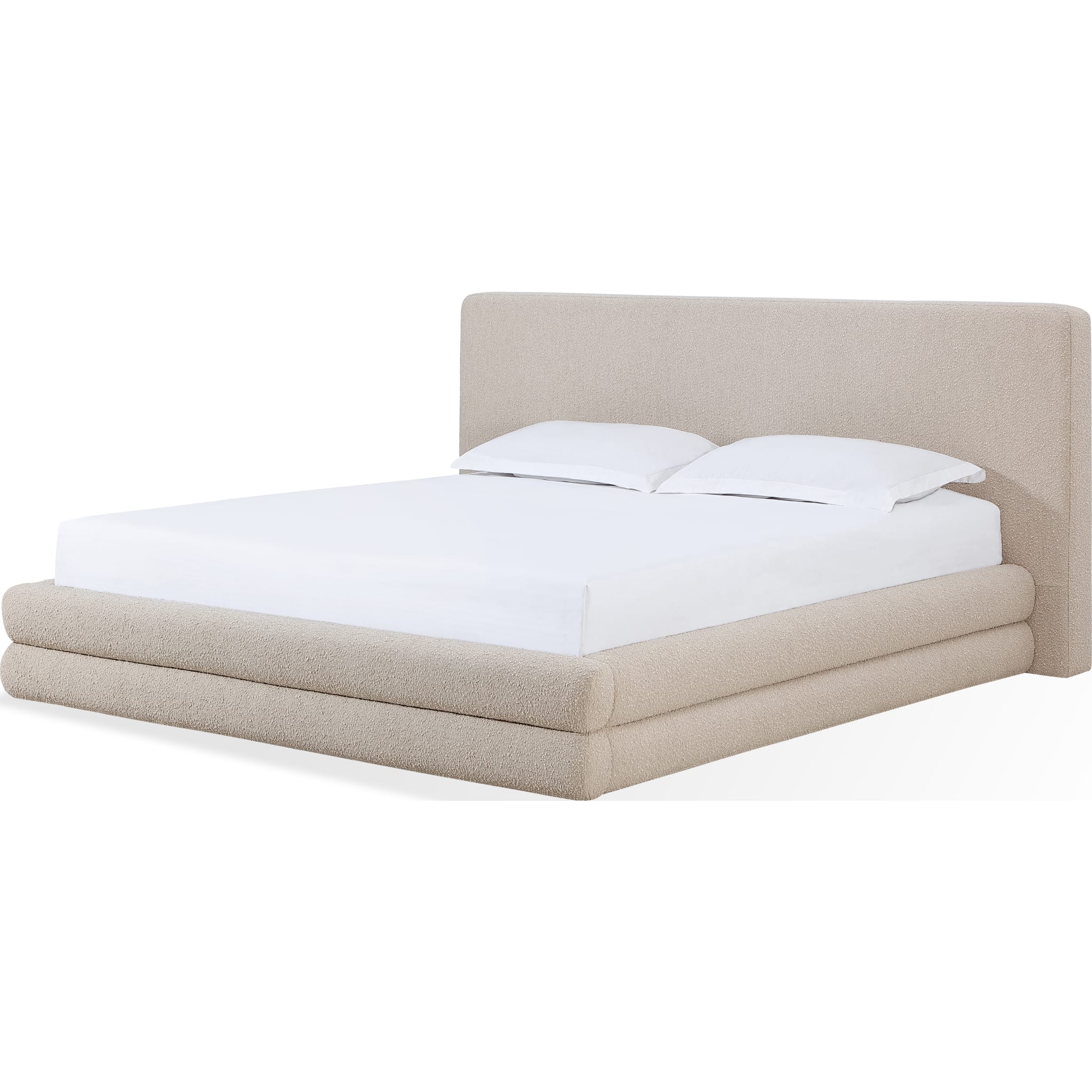 Maya Upholstered Platform Bed in Brun Boucle - Image 6