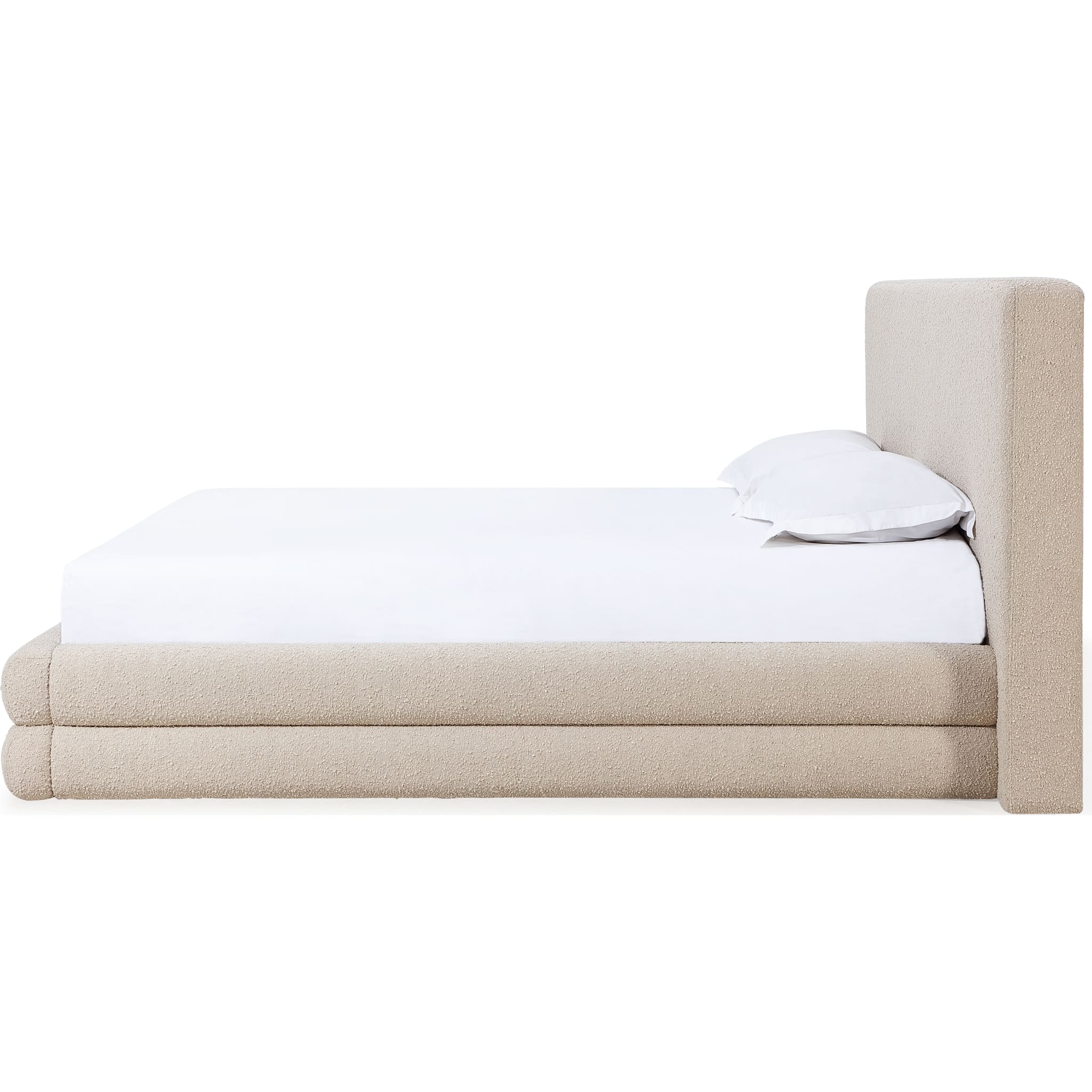 Maya Upholstered Platform Bed in Brun Boucle - Image 8