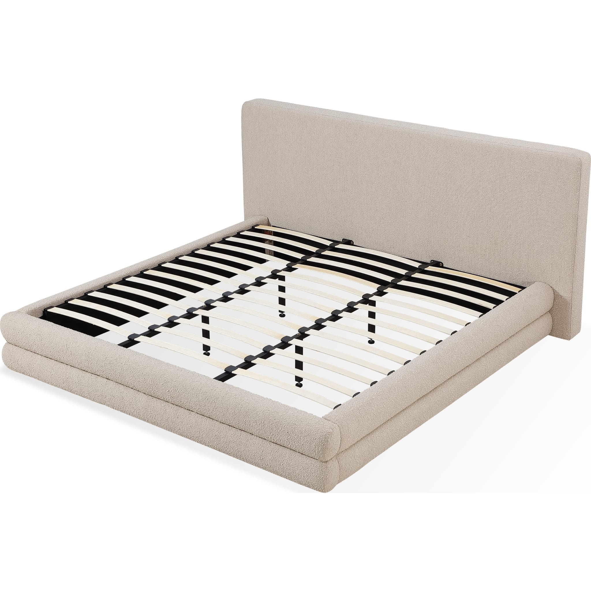 Maya Upholstered Platform Bed in Brun Boucle - Image 9