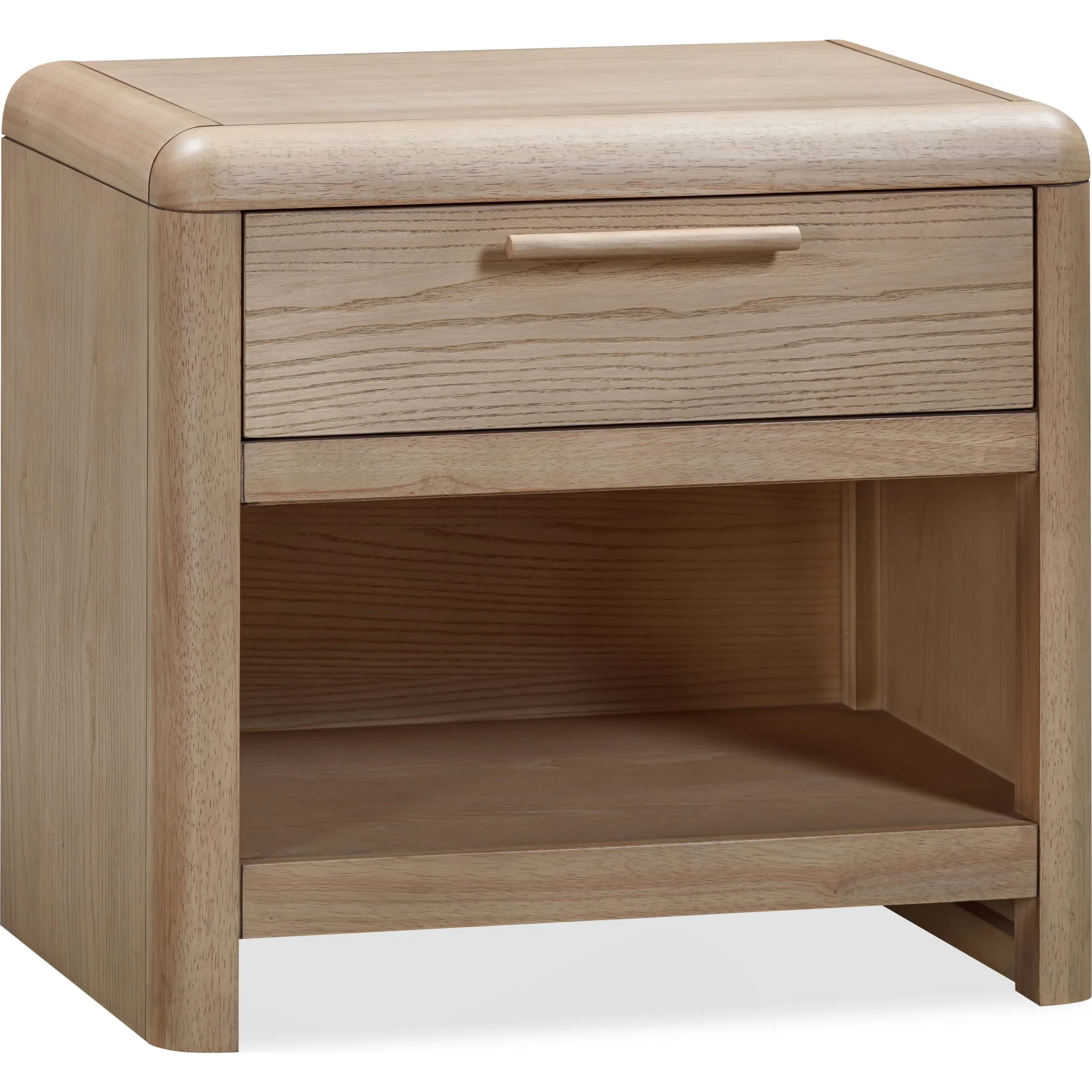 Furano One Drawer One Shelf Ash Wood Nightstand in Ginger - Image 3