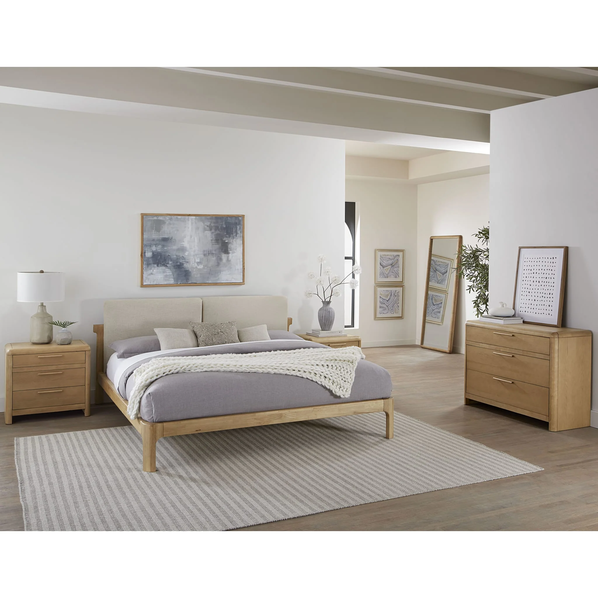 Furano Three Drawer Ash Wood Bachelor Chest in Ginger - Image 5