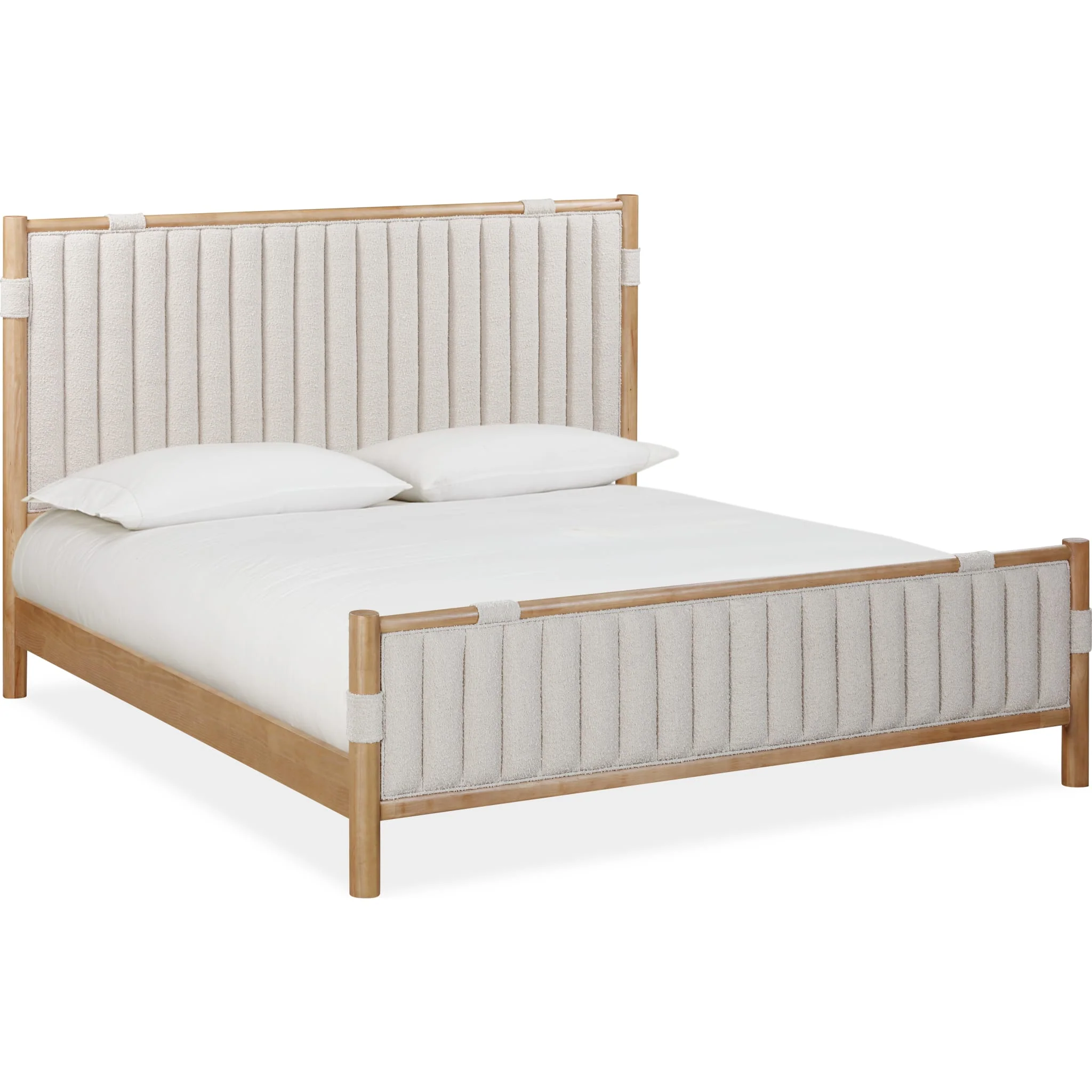 Furano Upholstered Panel Bed in Ginger and Brun Boucle - Image 4