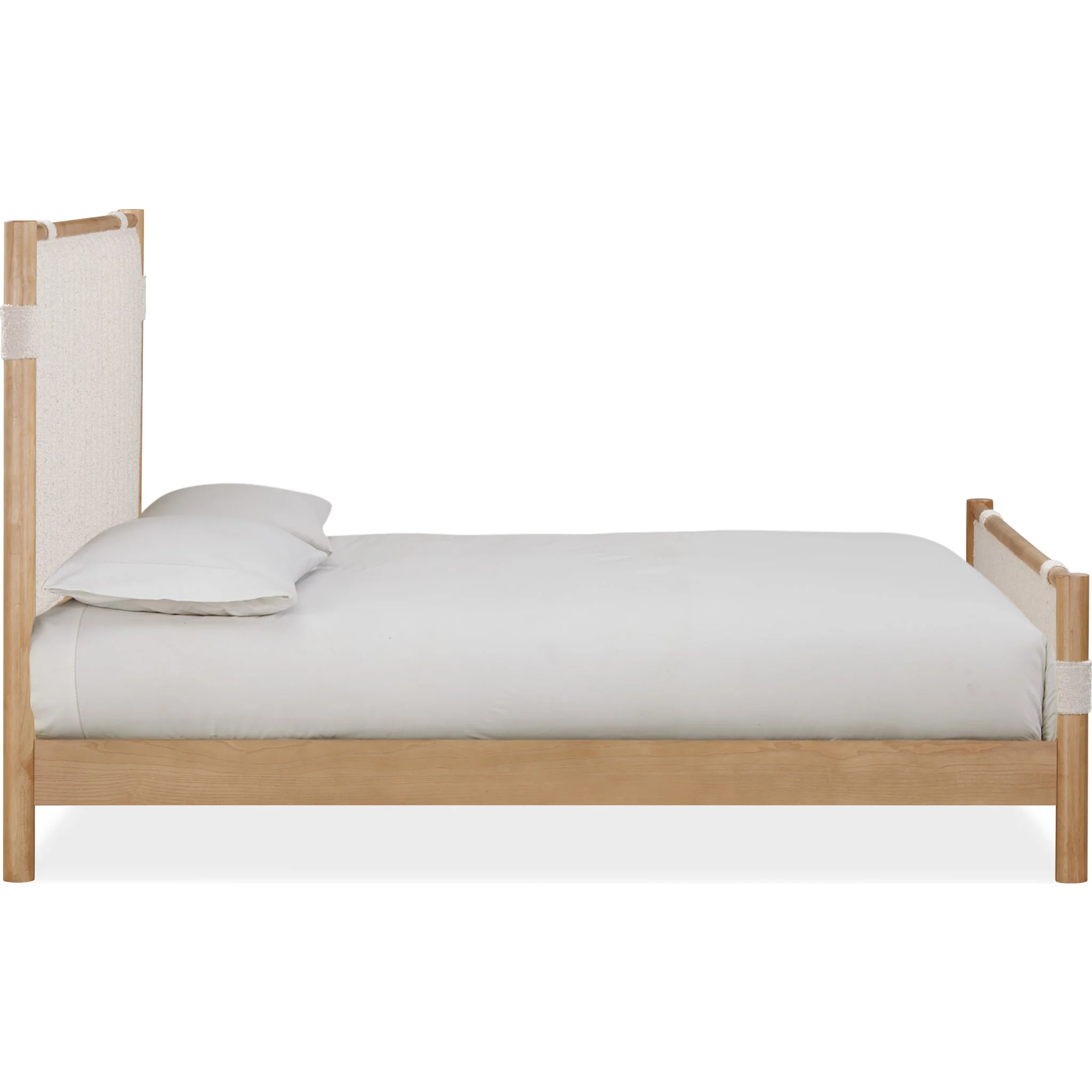 Furano Upholstered Panel Bed in Ginger and Brun Boucle - Image 5