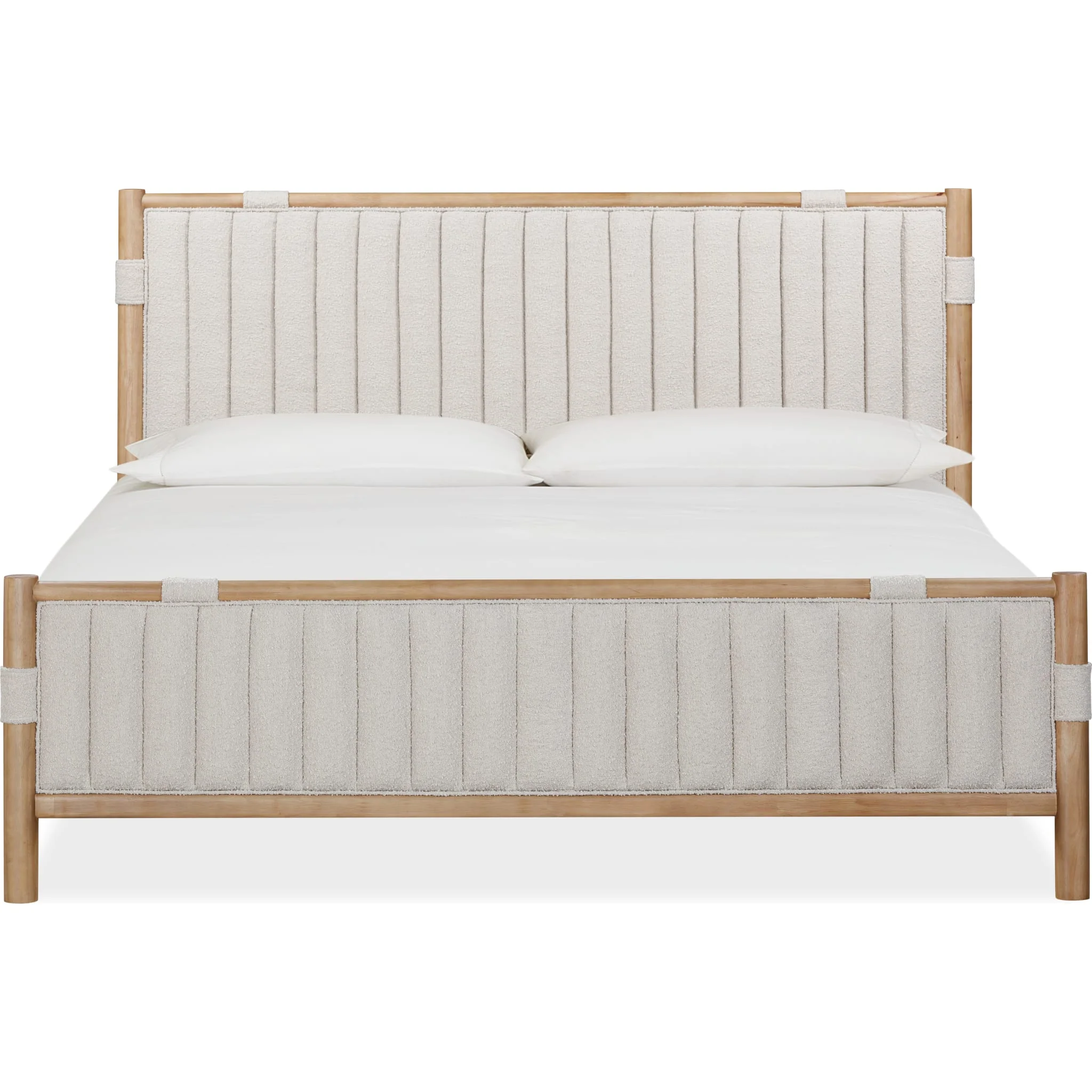 Furano Upholstered Panel Bed in Ginger and Brun Boucle - Image 6
