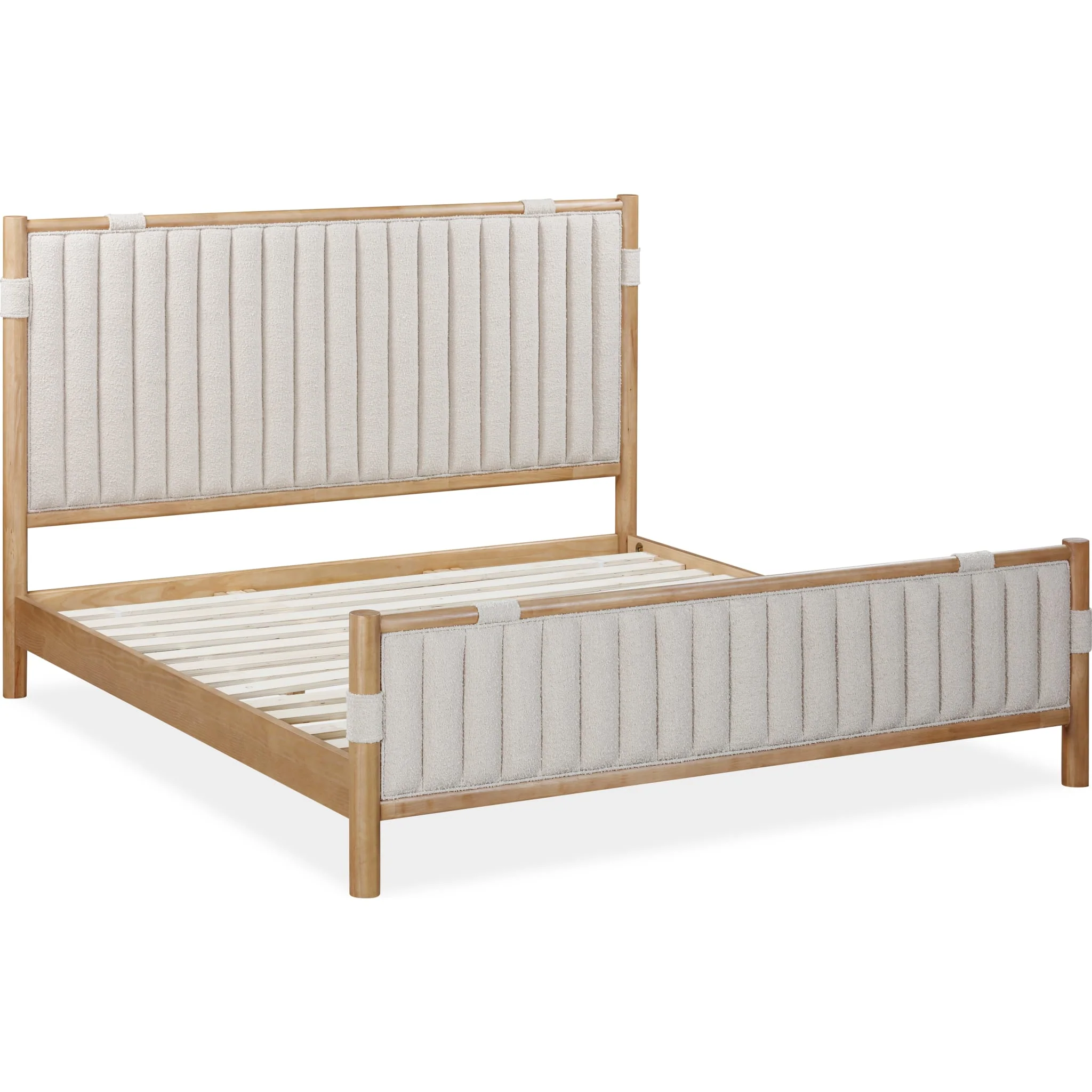 Furano Upholstered Panel Bed in Ginger and Brun Boucle - Image 8