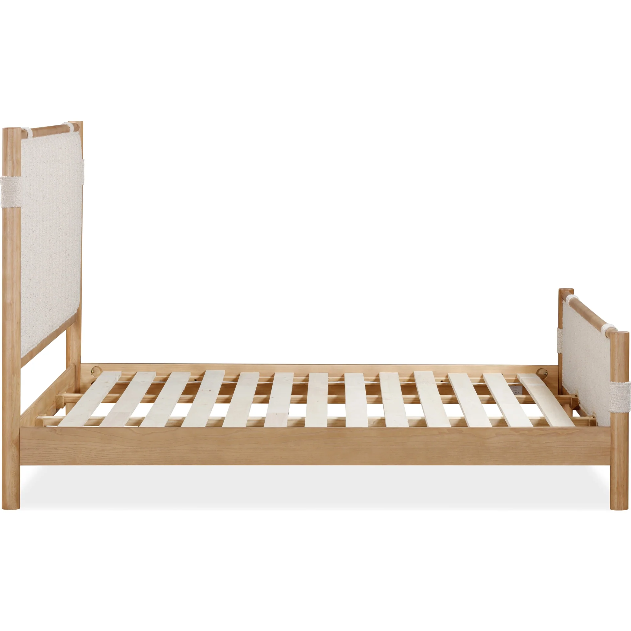 Furano Upholstered Panel Bed in Ginger and Brun Boucle - Image 9