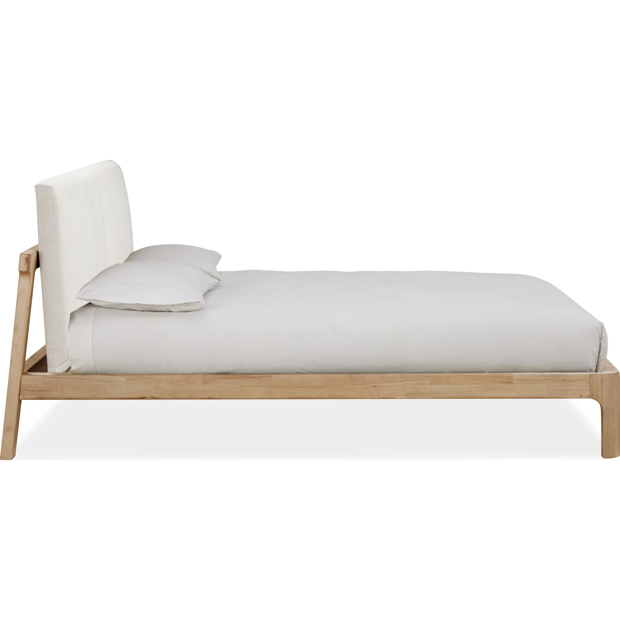 Furano Upholstered Two Cushion Platform Bed in Ginger and Natural Linen - Image 6