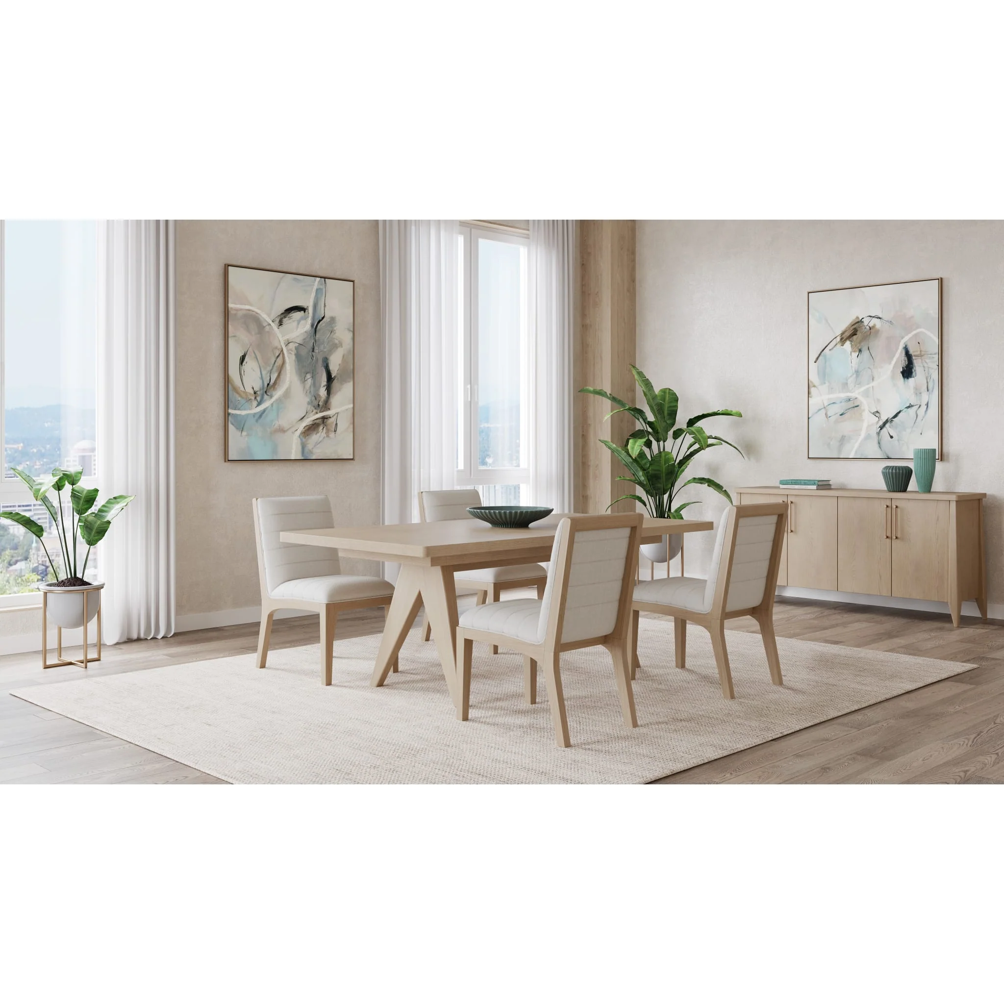 Sumire Ash Wood Rectangular Extension Table in Ginger - Image 5