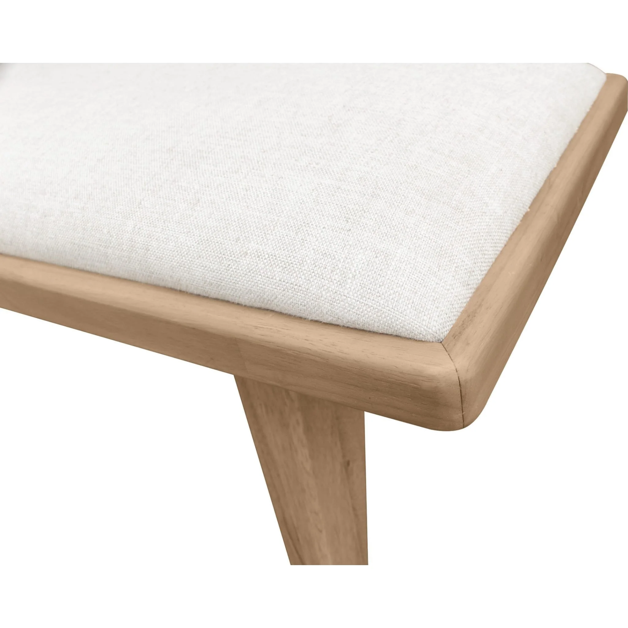 Sumire Upholstered Bench in Ginger and Natural Linen - Image 4