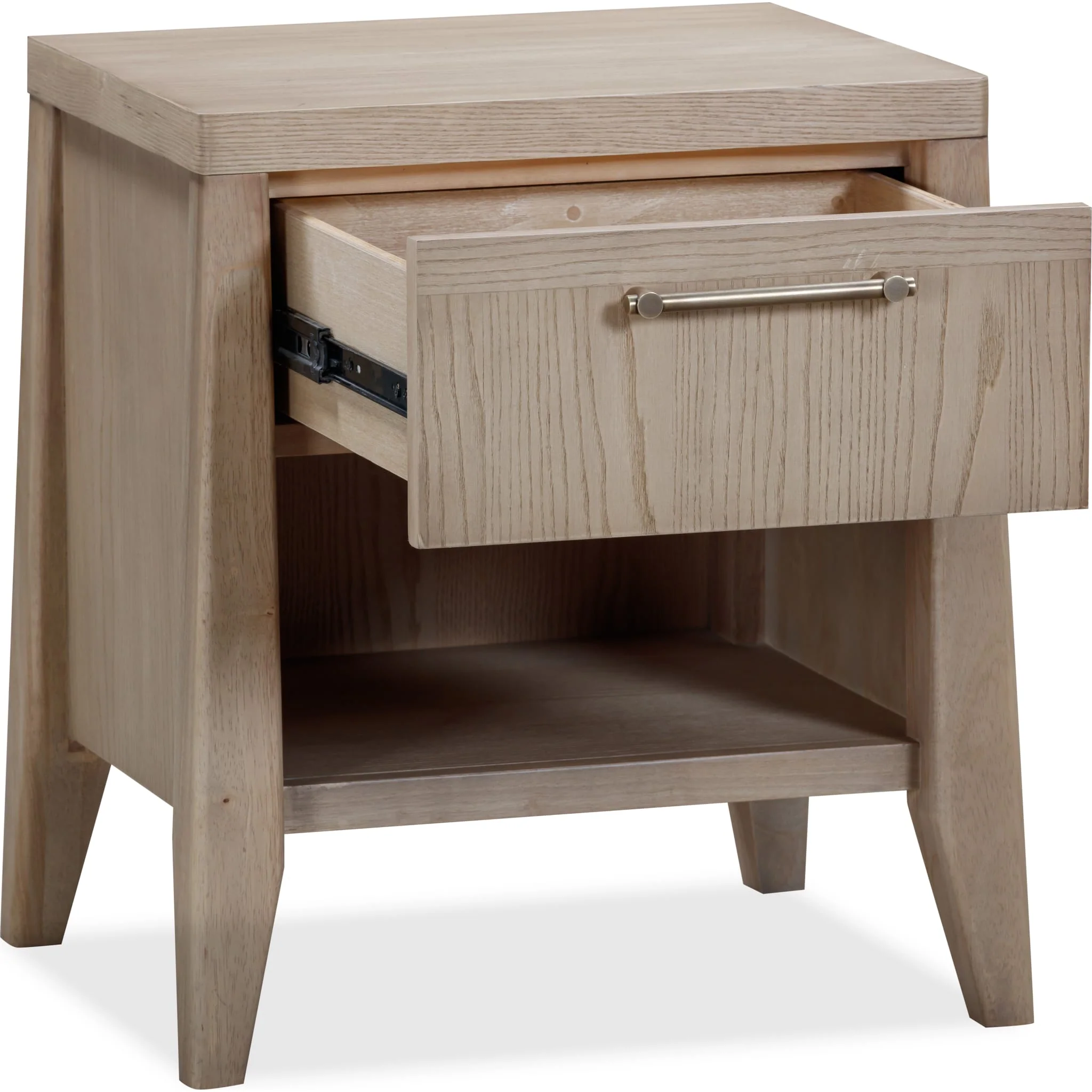 Sumire One Drawer One Shelf Ash Wood Nightstand in Ginger - Image 4