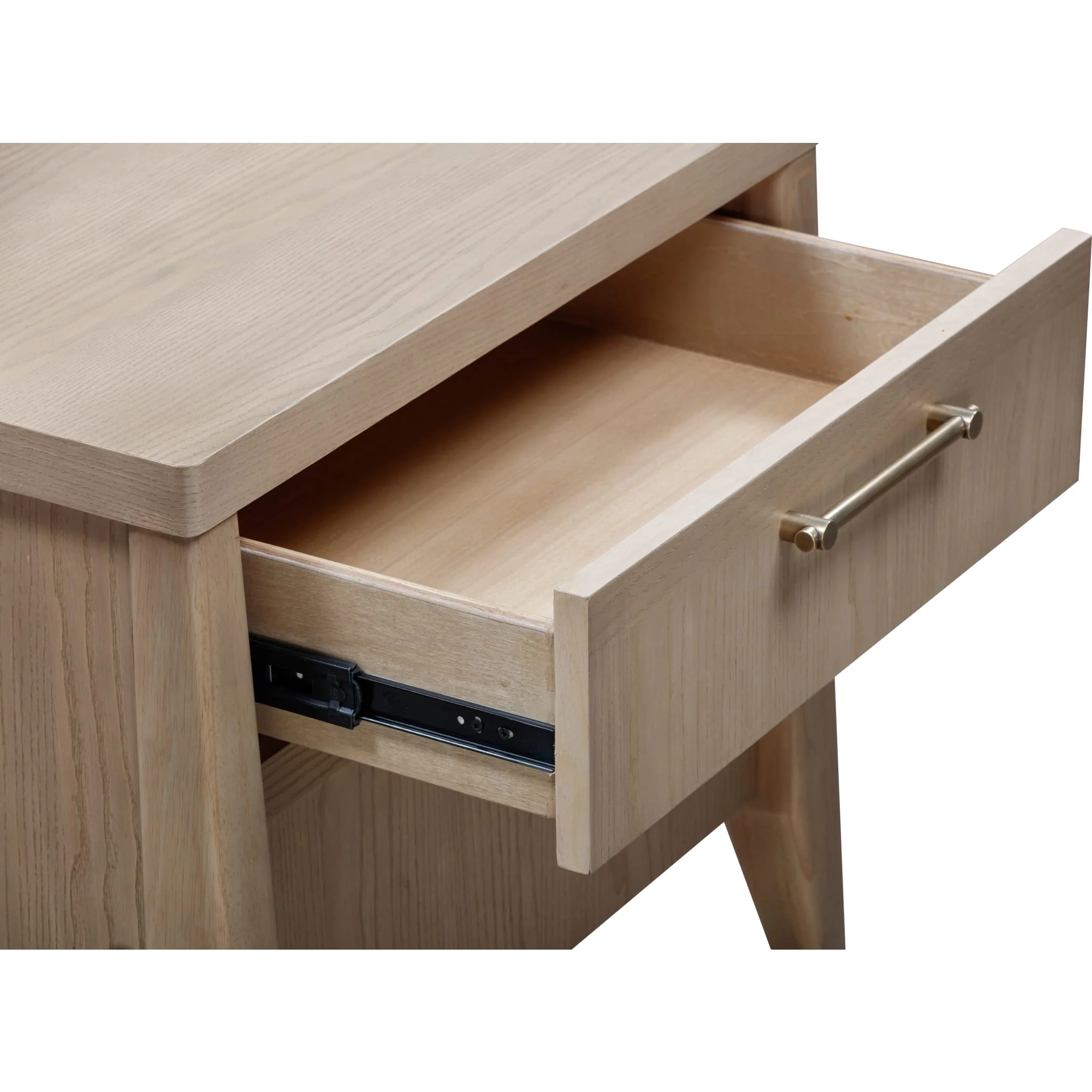 Sumire One Drawer One Shelf Ash Wood Nightstand in Ginger - Image 5
