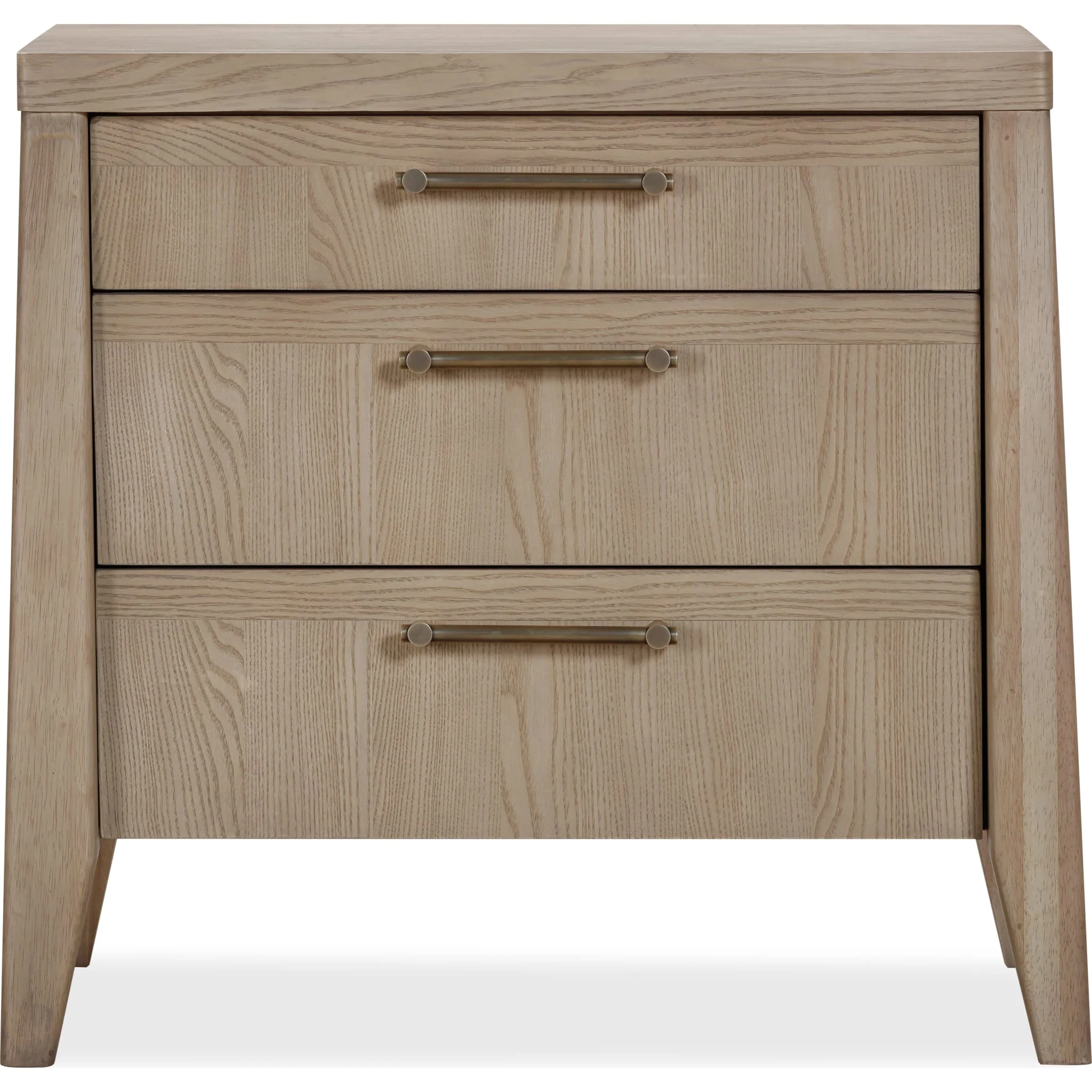 Sumire Three Drawer Ash Wood Nightstand in Ginger - Image 3