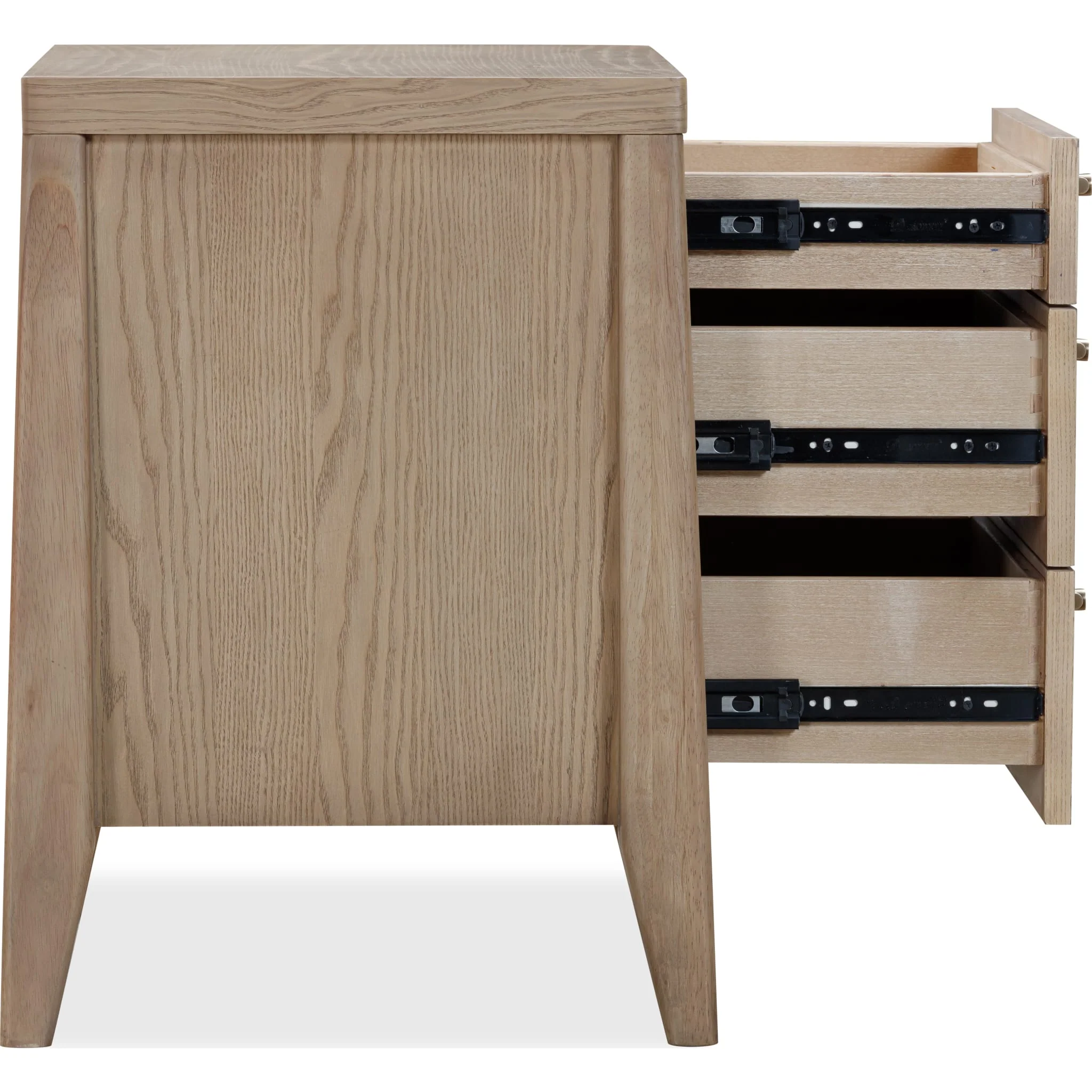 Sumire Three Drawer Ash Wood Nightstand in Ginger - Image 4