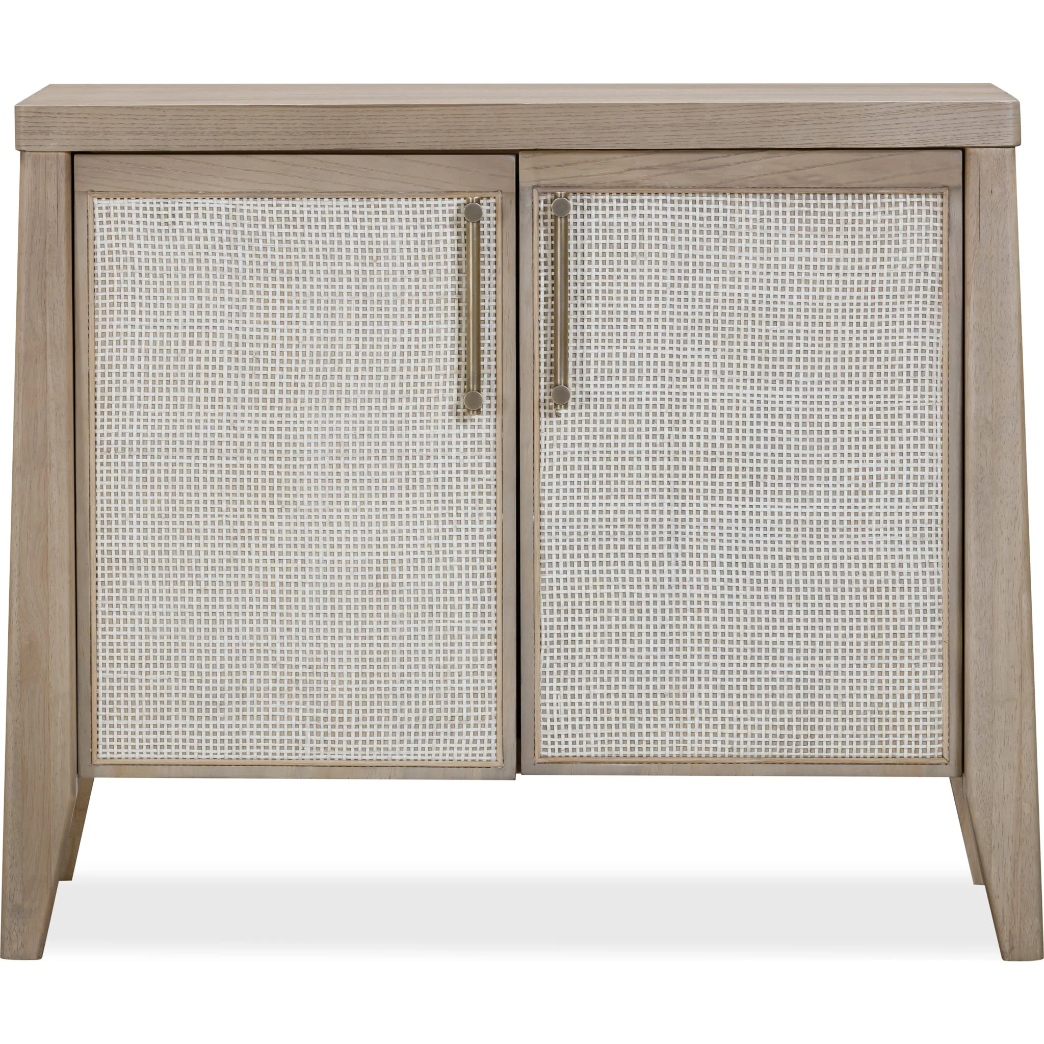 Sumire Two Door Ash Wood Bachelor Chest in Ginger and Natural Cane - Image 3