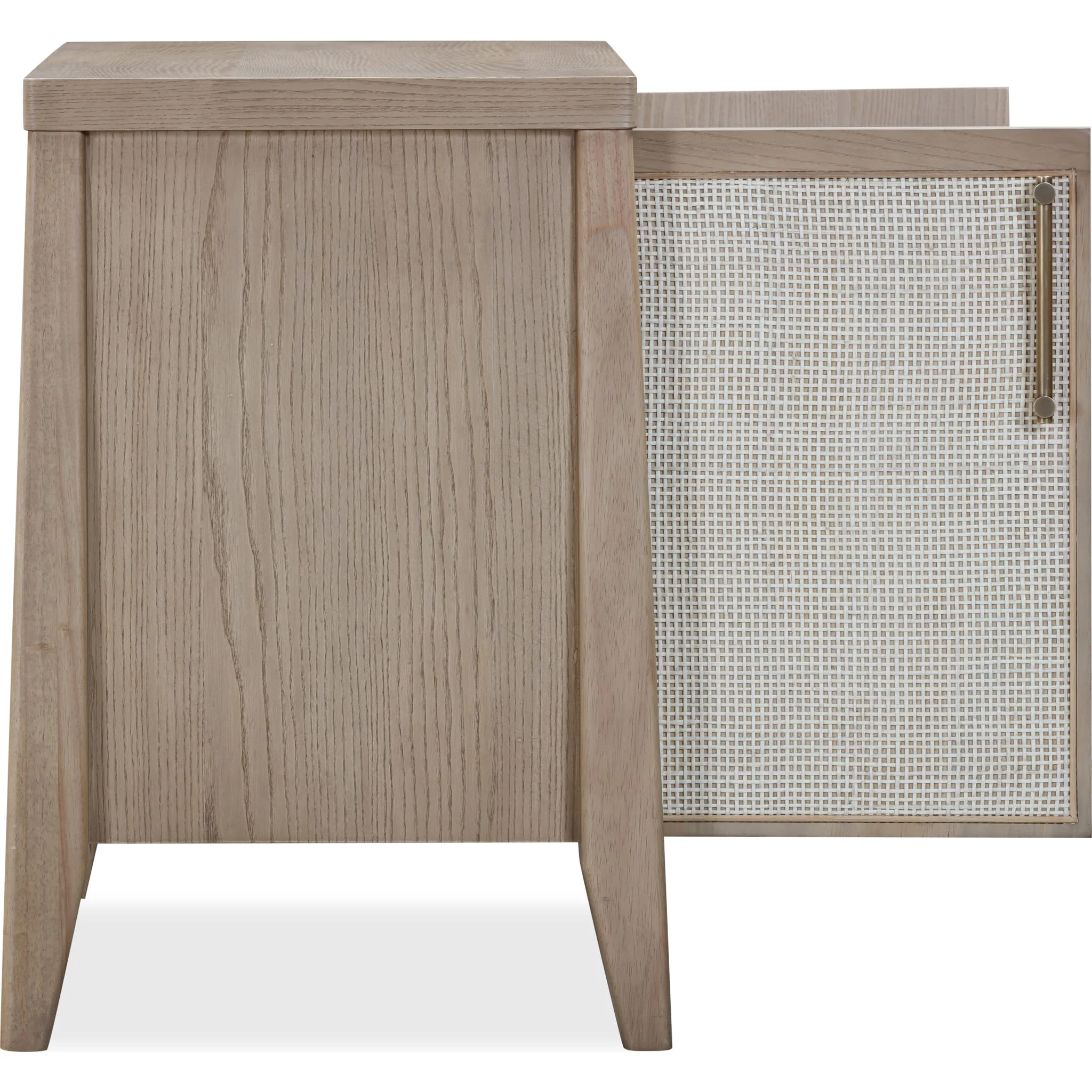 Sumire Two Door Ash Wood Bachelor Chest in Ginger and Natural Cane - Image 5