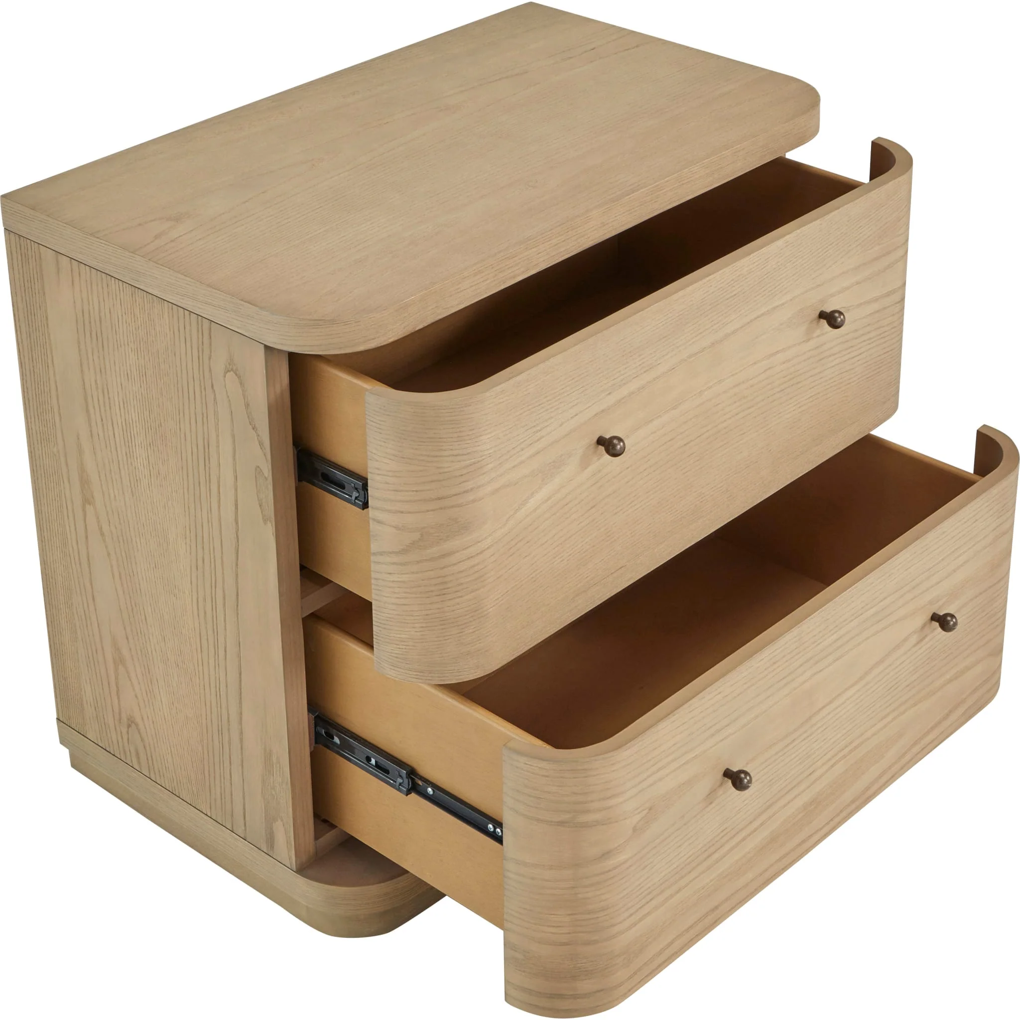 Penny Two Drawer White Ash Nightstand in Buff Cream - Image 5