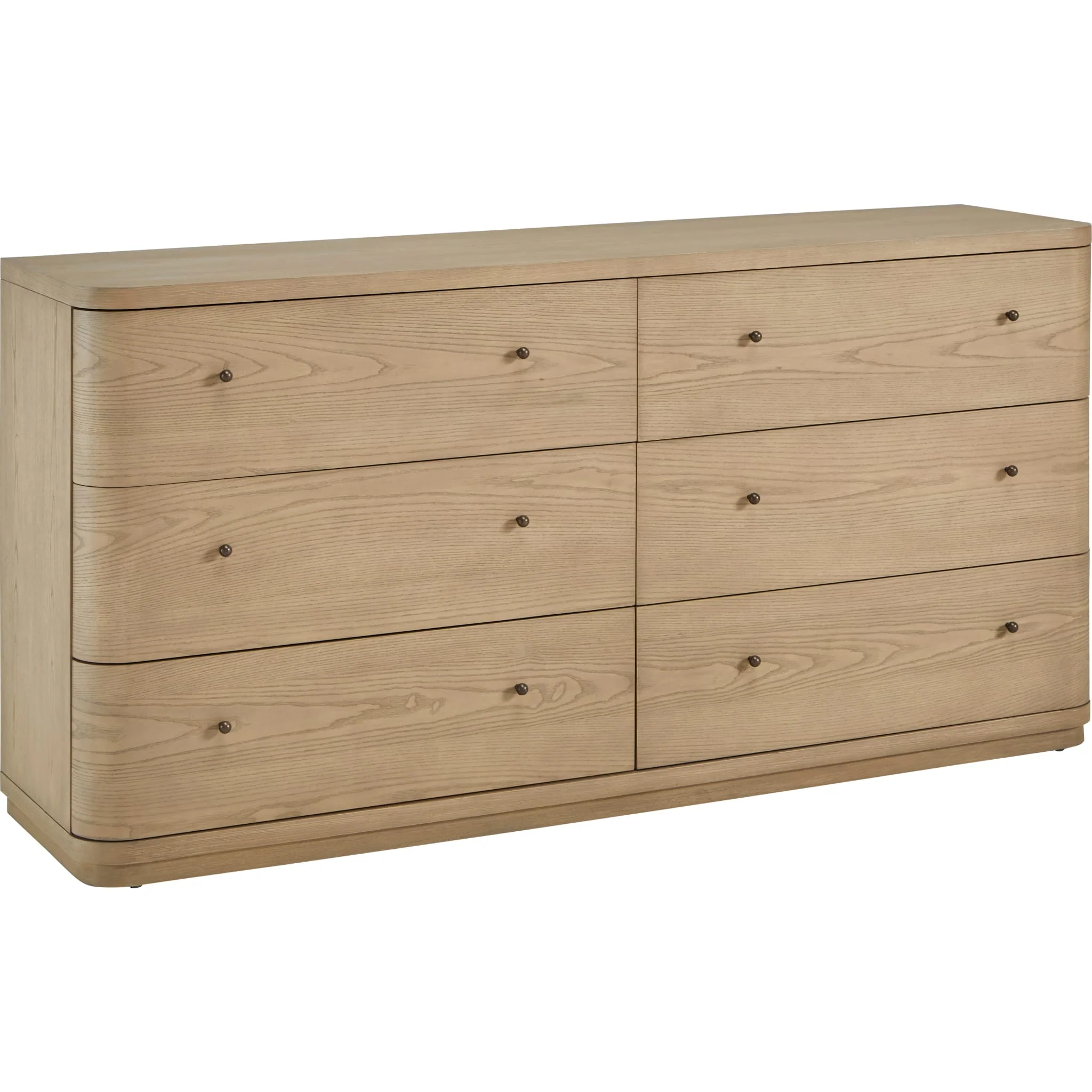 Penny Six Drawer White Ash Dresser in Buff Cream - Image 3