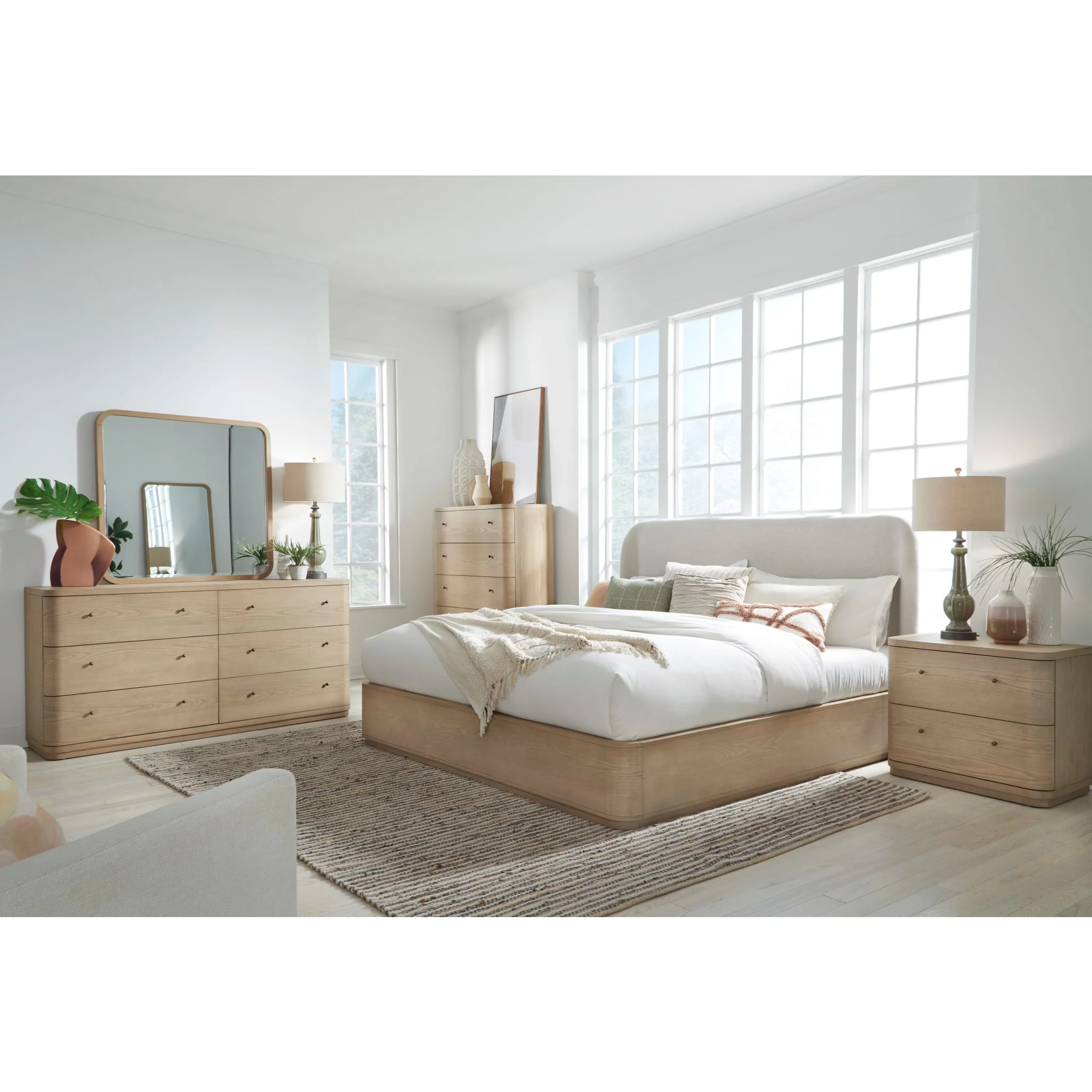 Penny Five Drawer White Ash Chest in Buff Cream - Image 5