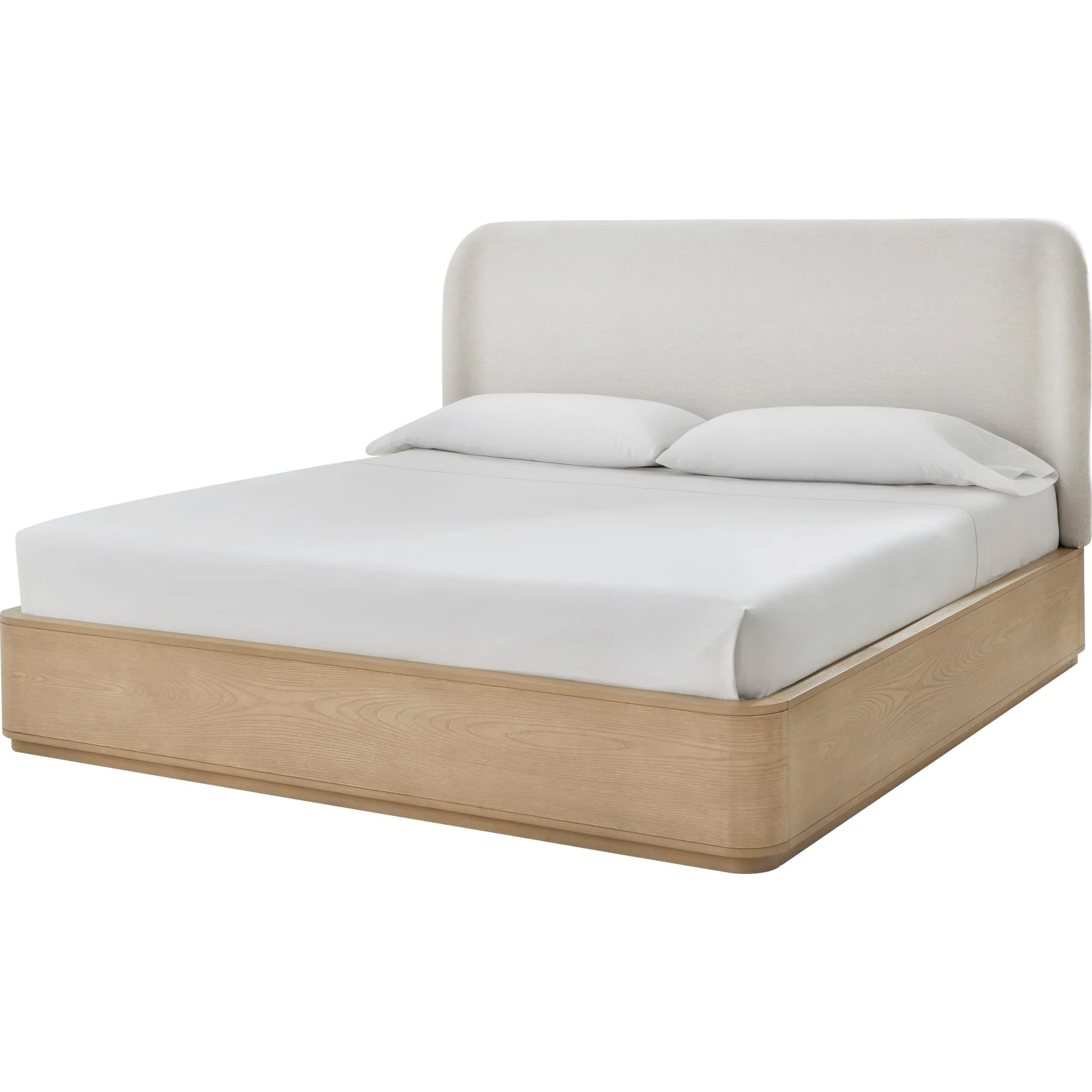 Penny Upholstered Platform Bed in Buff Cream Ash and Oatmeal Linen - Image 4