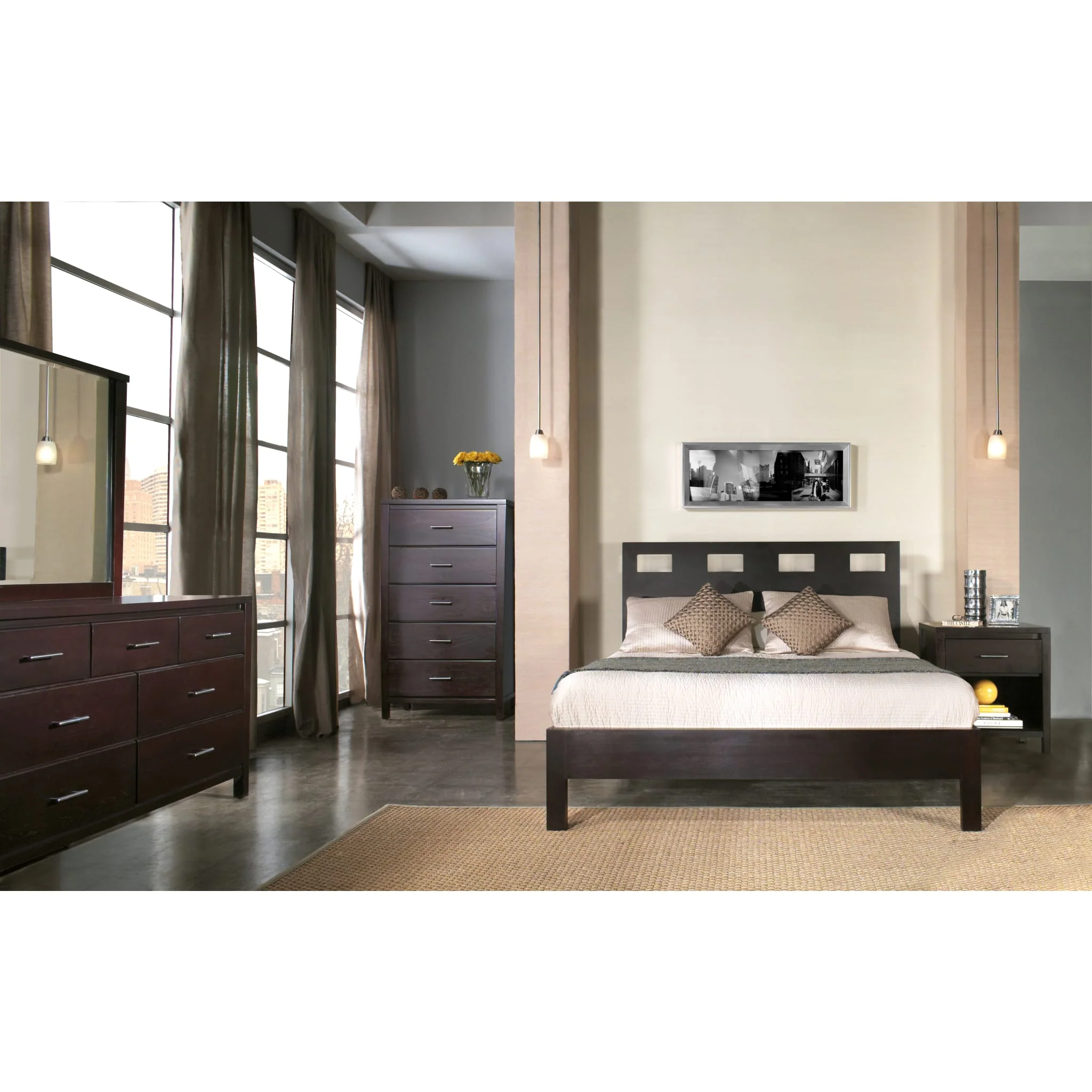 Riva Wood Platform Bed in Espresso - Image 4