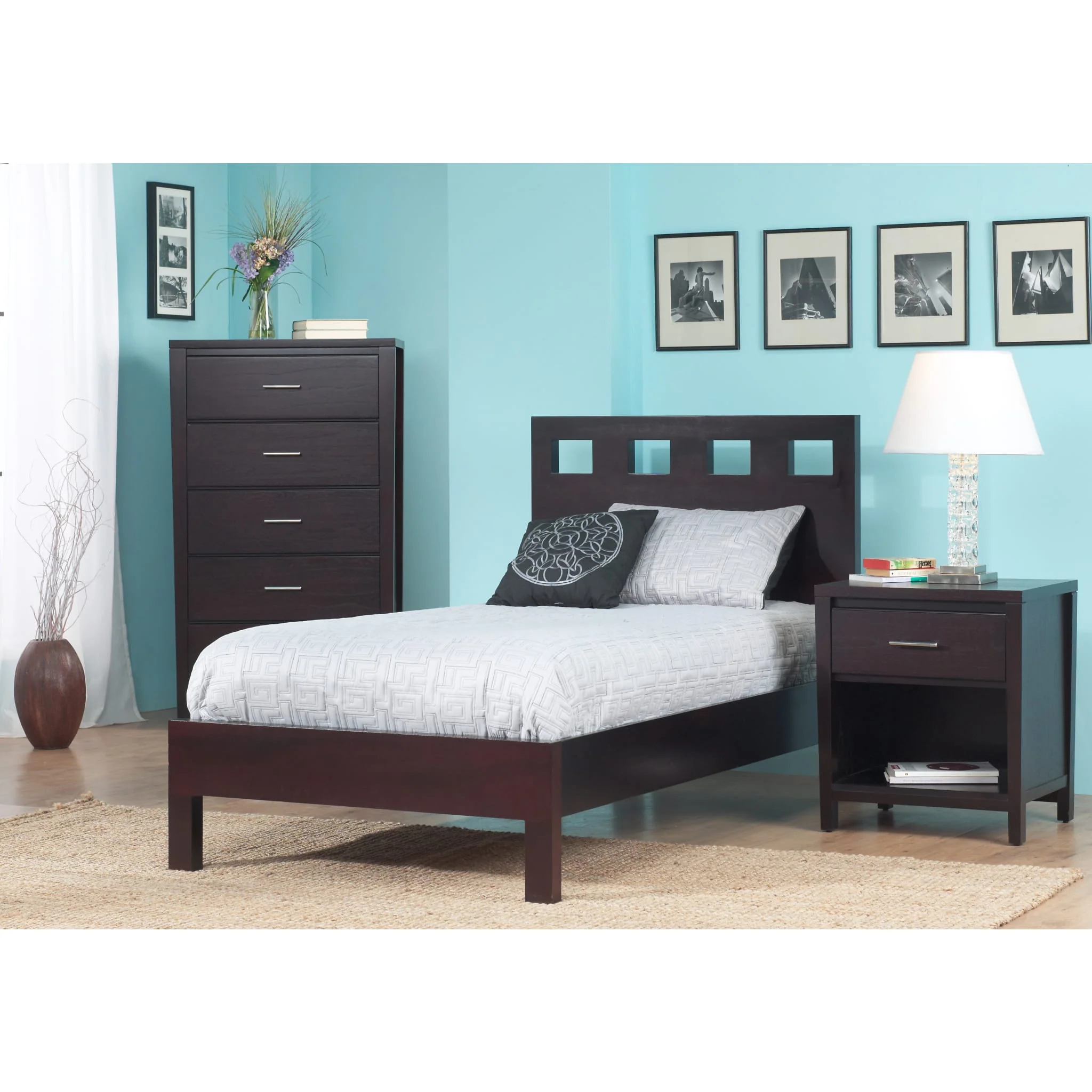 Riva Wood Platform Bed in Espresso - Image 5