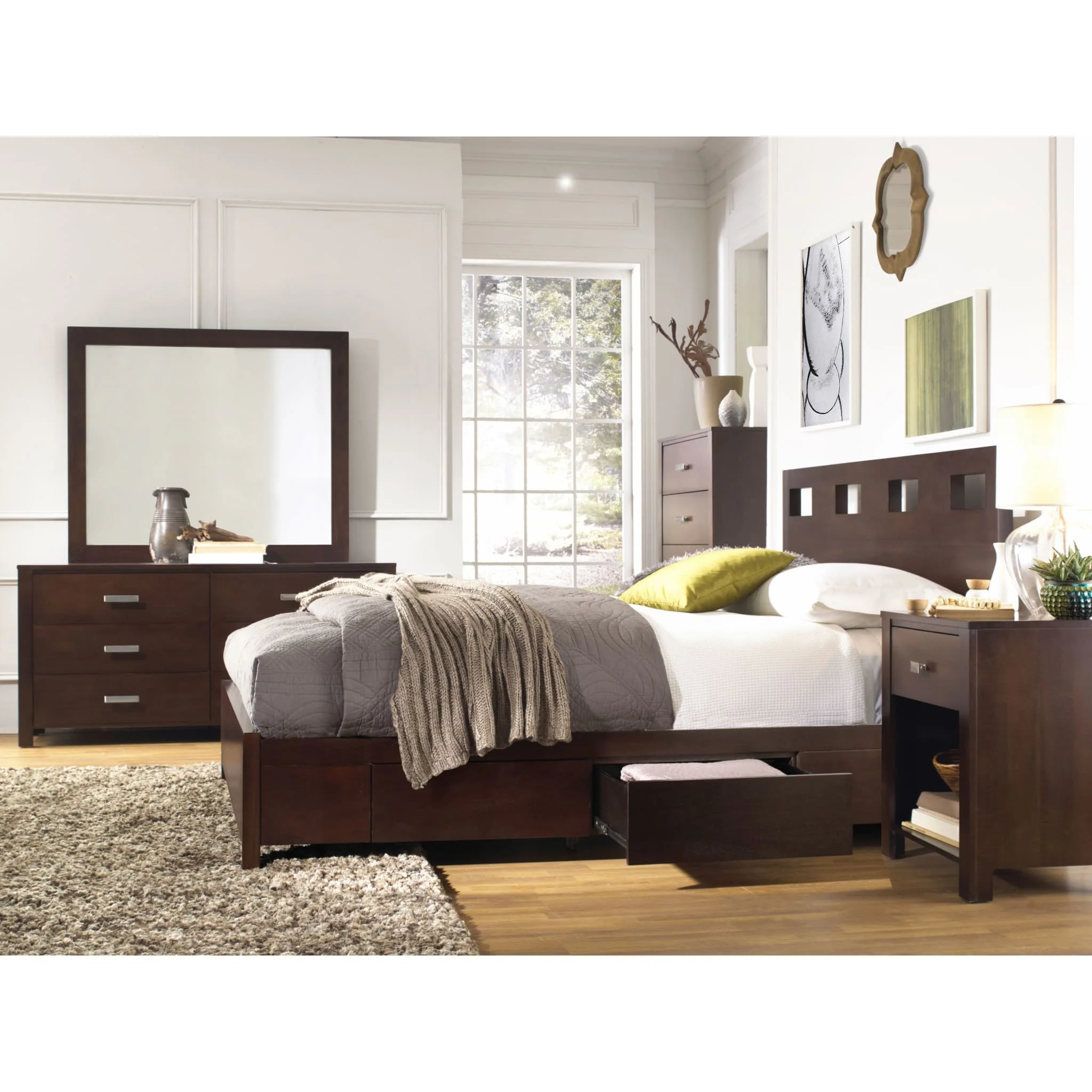 Riva Wood Storage Bed in Chocolate Brown - Image 7