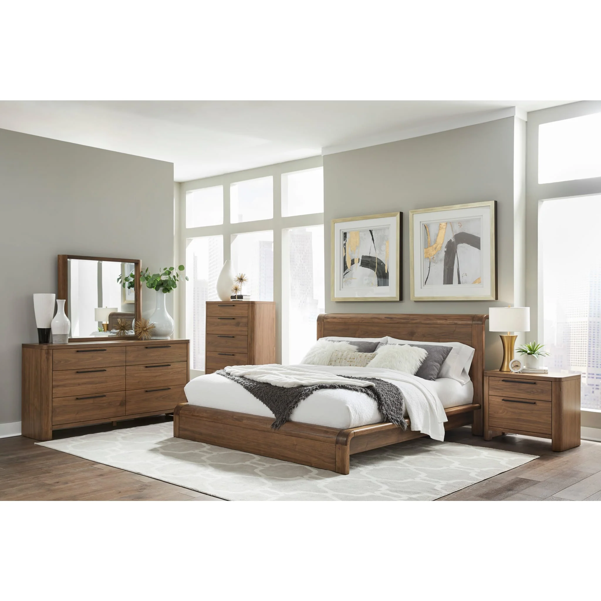 Totes Two Drawer Nightstand in English Walnut - Image 3