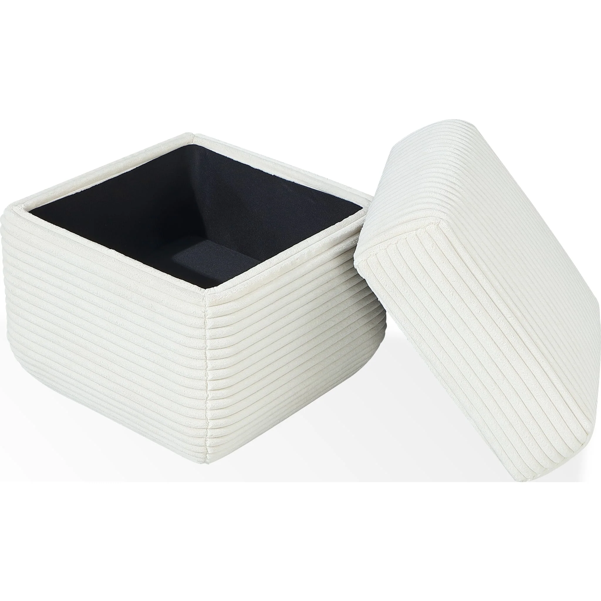 Wisteria Upholstered Storage Ottoman in Frosty Corduroy - Image 3