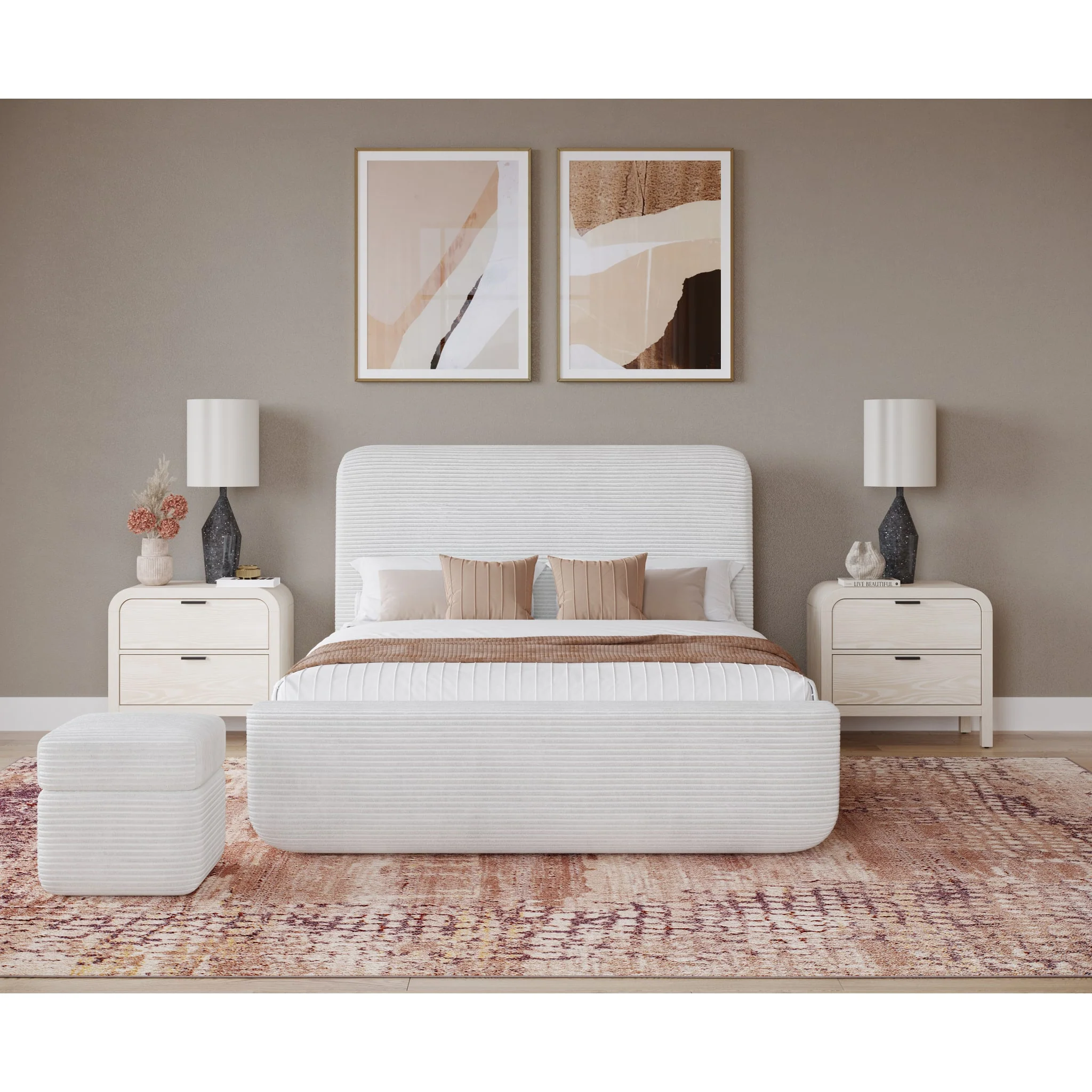 Wisteria Upholstered Storage Ottoman in Frosty Corduroy - Image 4