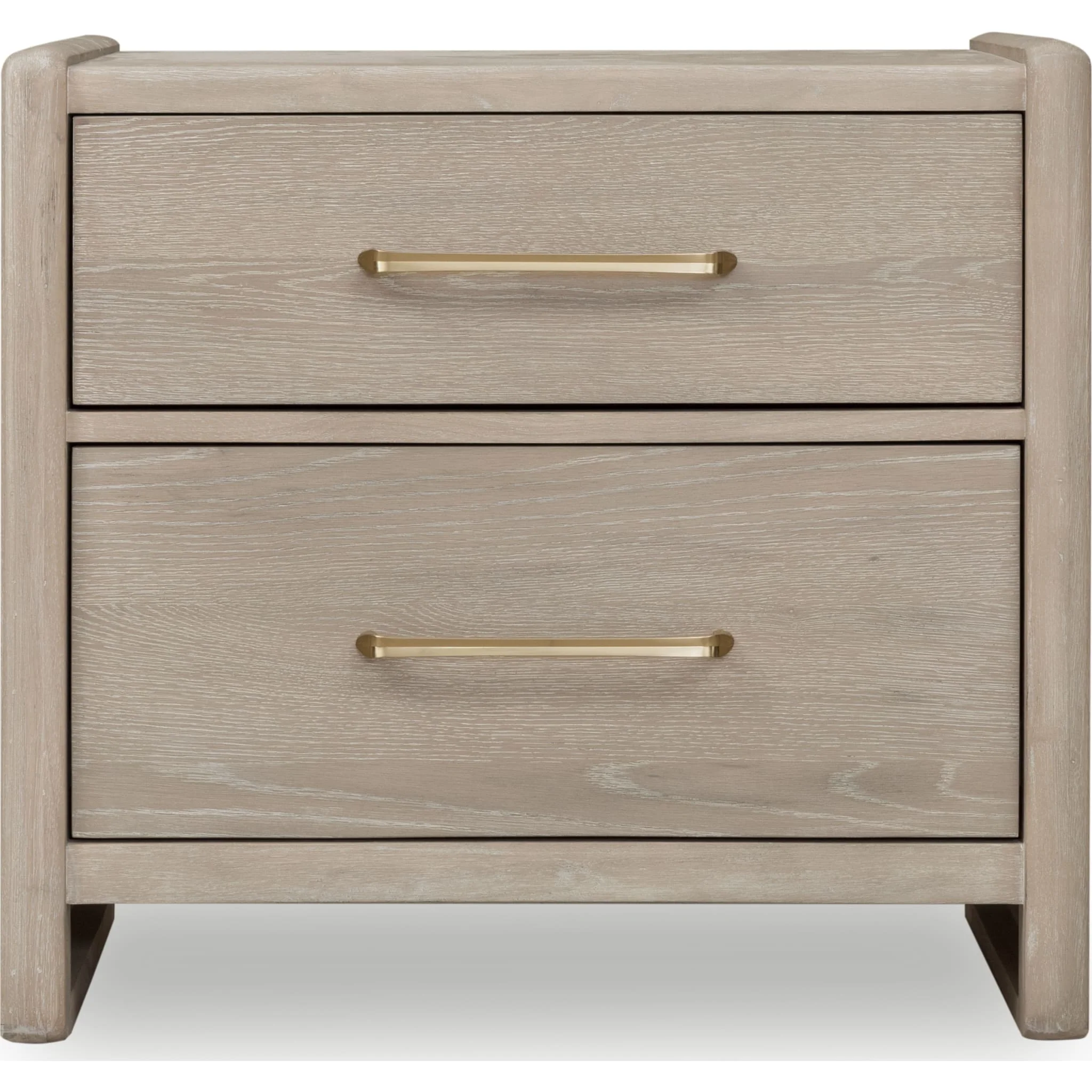Gardenia 2 Drawer Oak Wood Nightstand in Chai - Image 3
